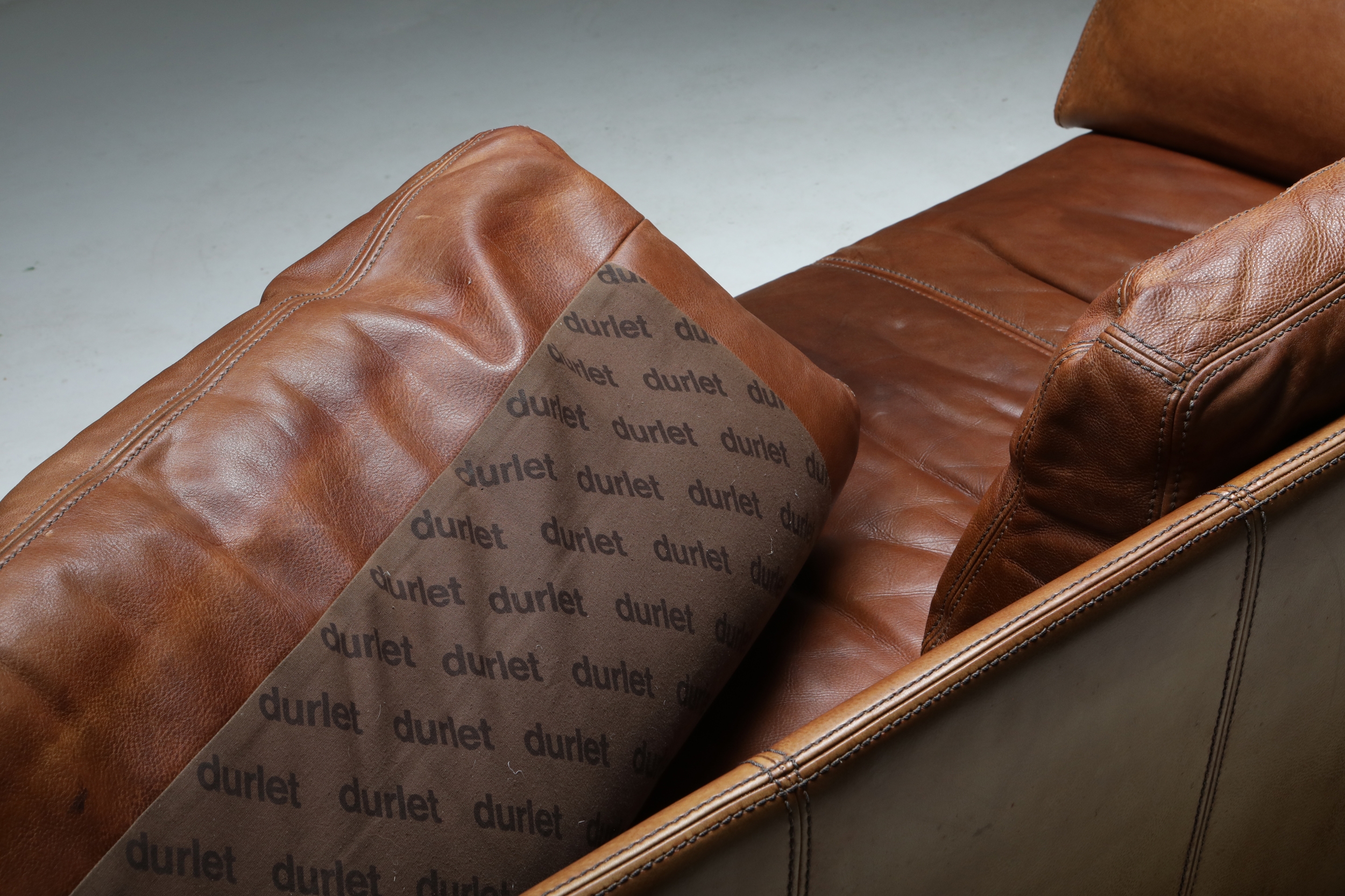 Leather Sofa by Durlet, Belgium - 1970's