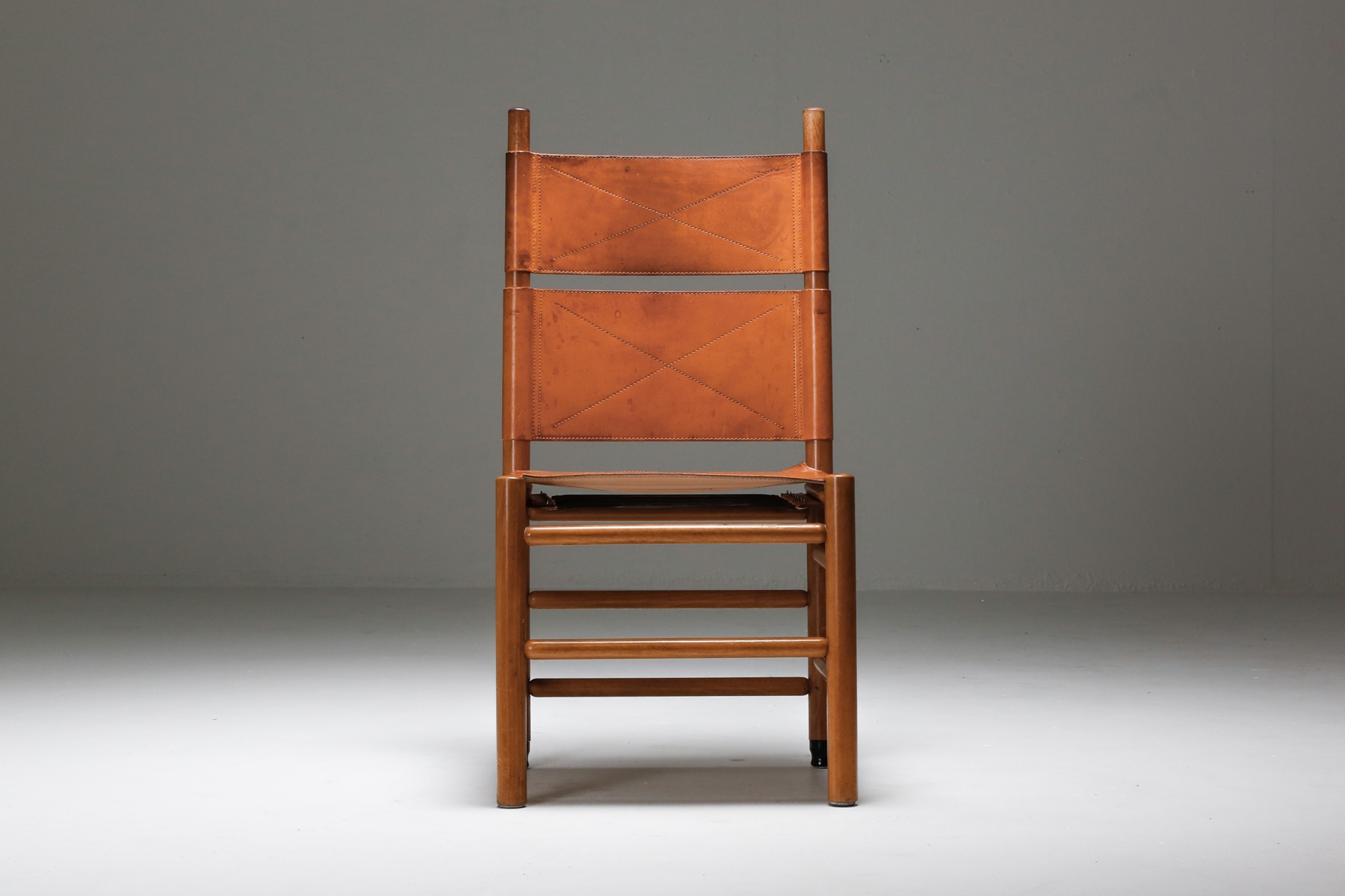 Afra & Tobia Scarpa Leather Dining Chairs - 1970's