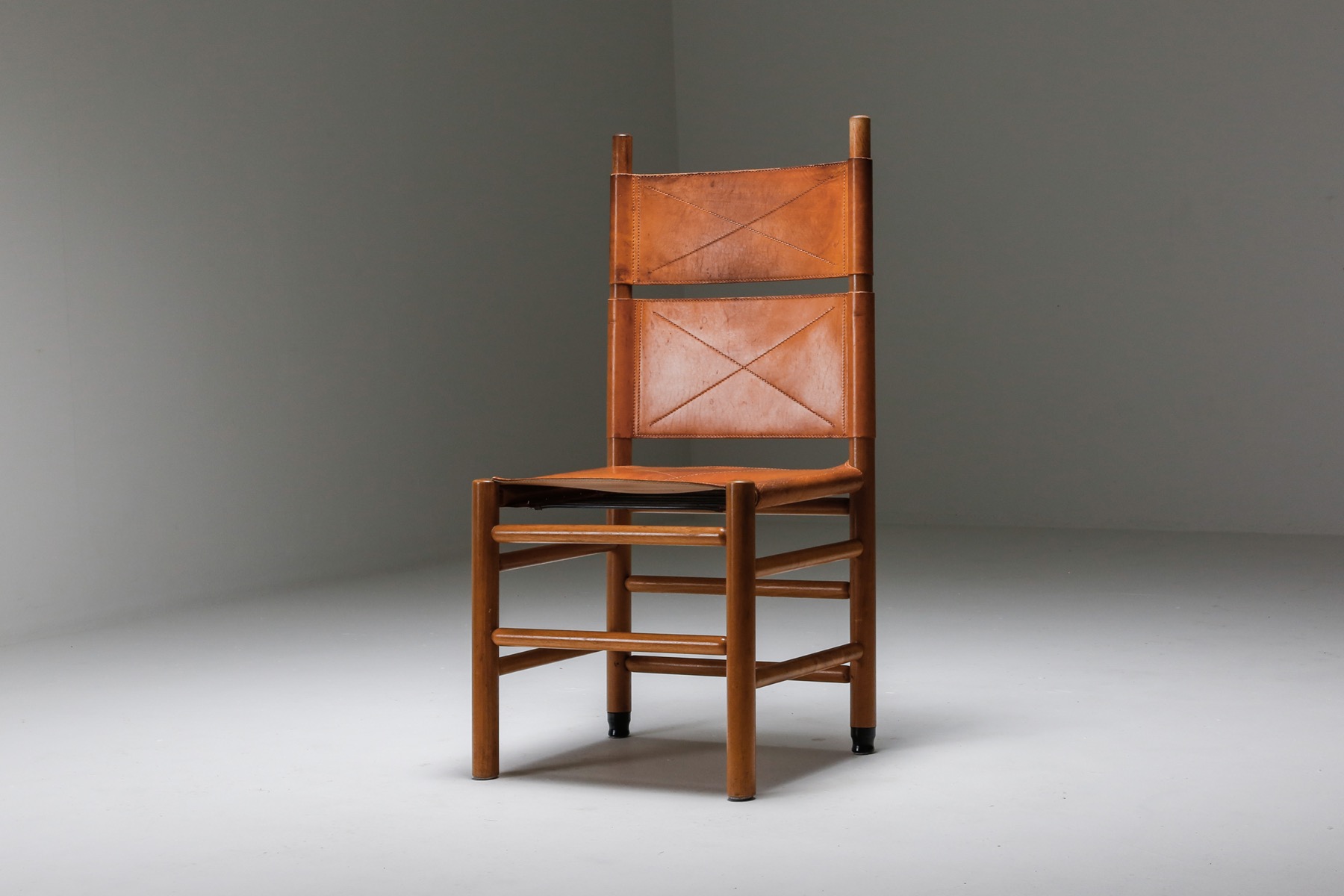 Afra & Tobia Scarpa Leather Dining Chairs - 1970's