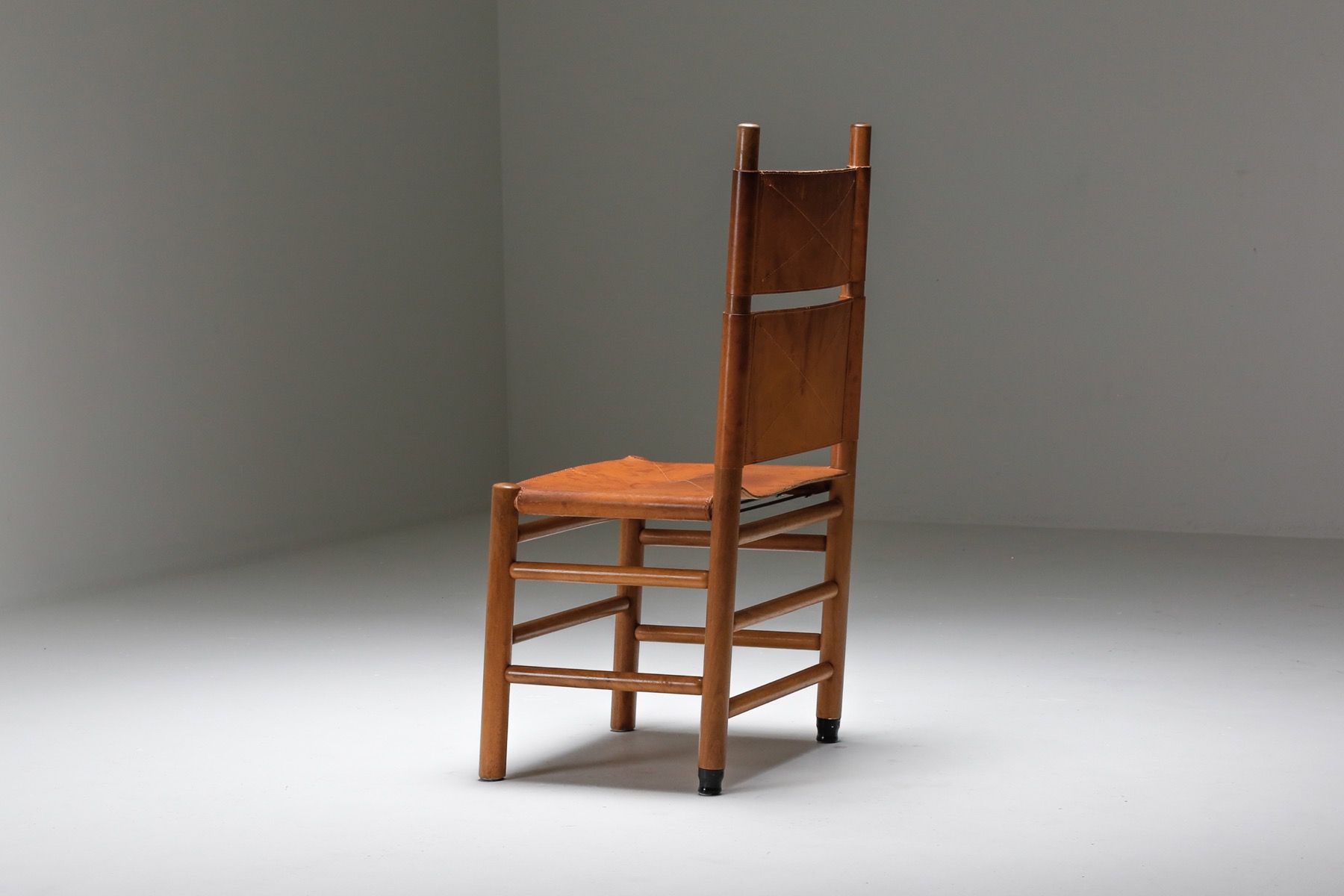 Afra & Tobia Scarpa Leather Dining Chairs - 1970's