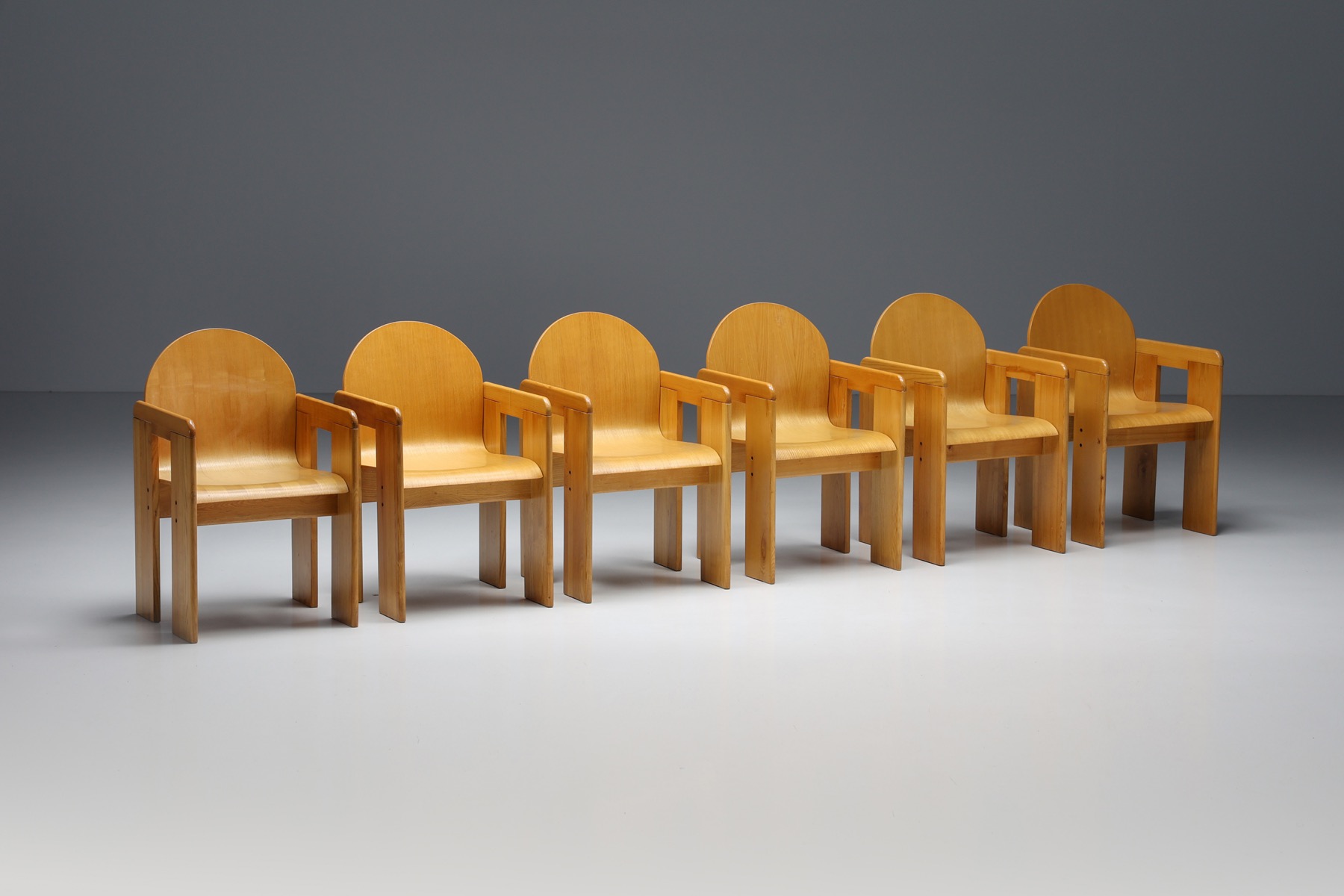 Afra & Tobia Scarpa Plywood Dining Chairs - 1970s