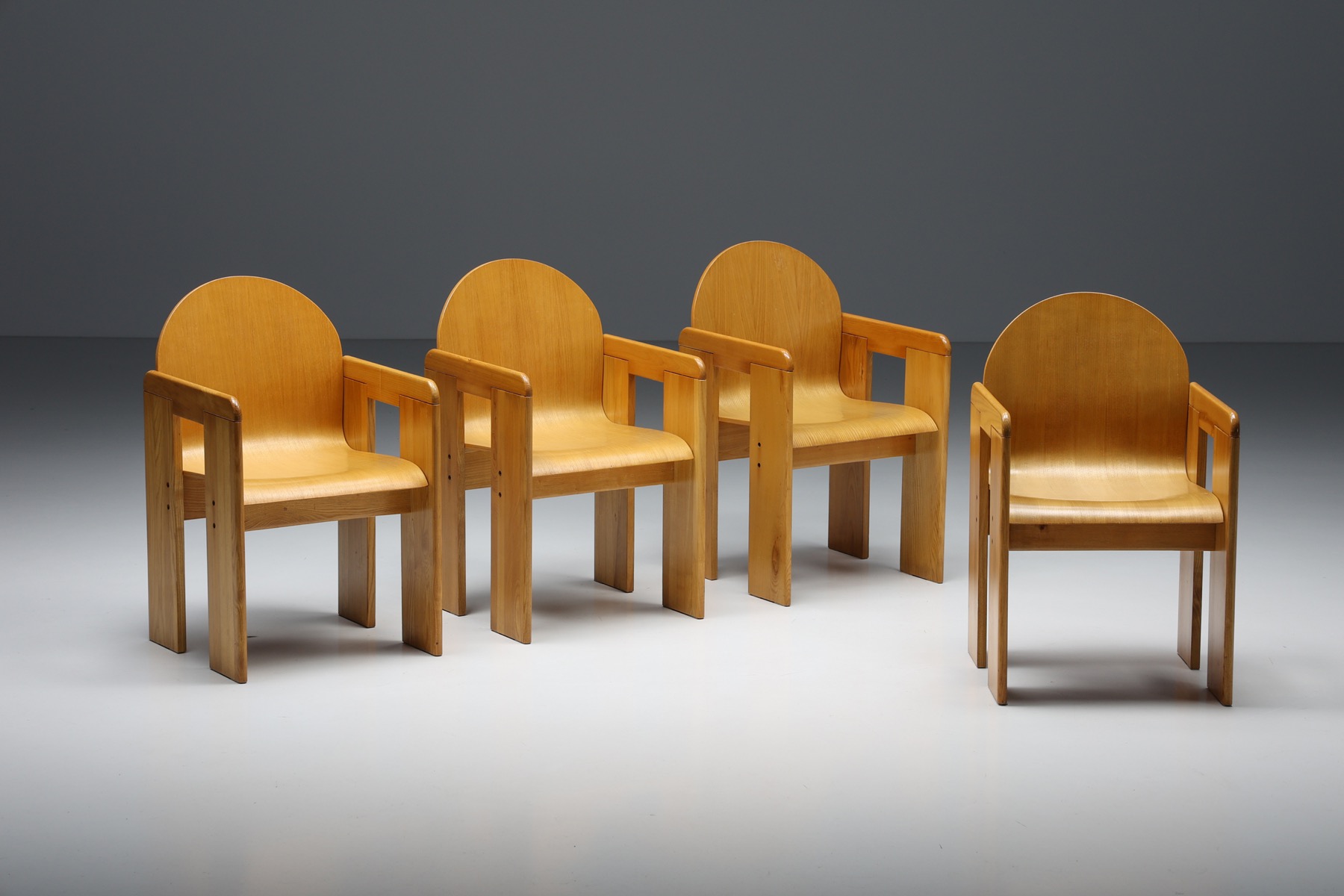 Afra & Tobia Scarpa Plywood Dining Chairs - 1970s