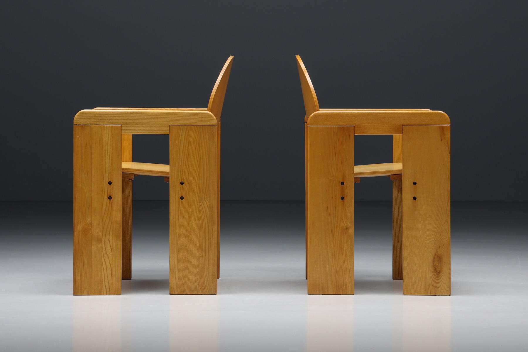 Afra & Tobia Scarpa Plywood Dining Chairs - 1970s