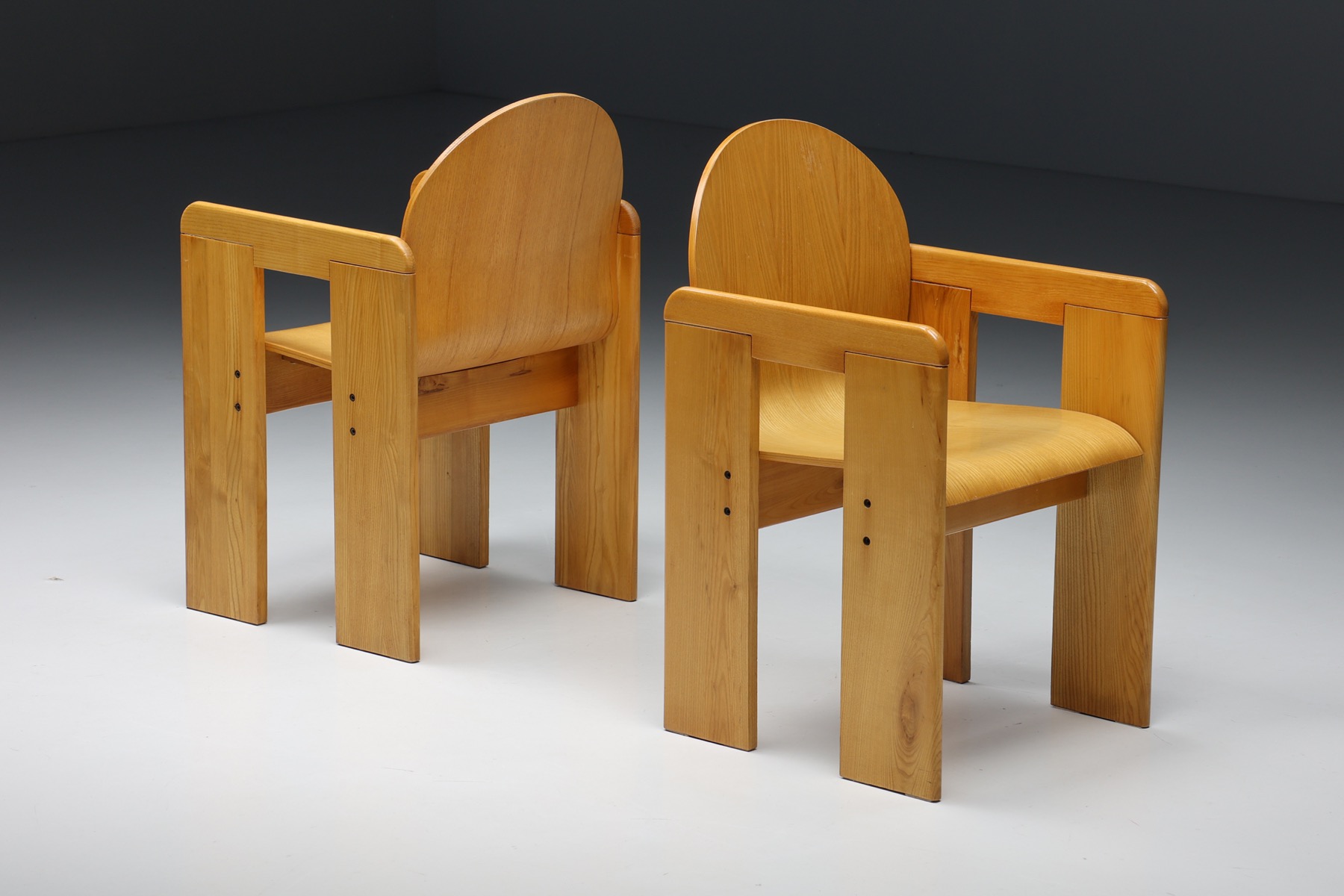 Afra & Tobia Scarpa Plywood Dining Chairs - 1970s