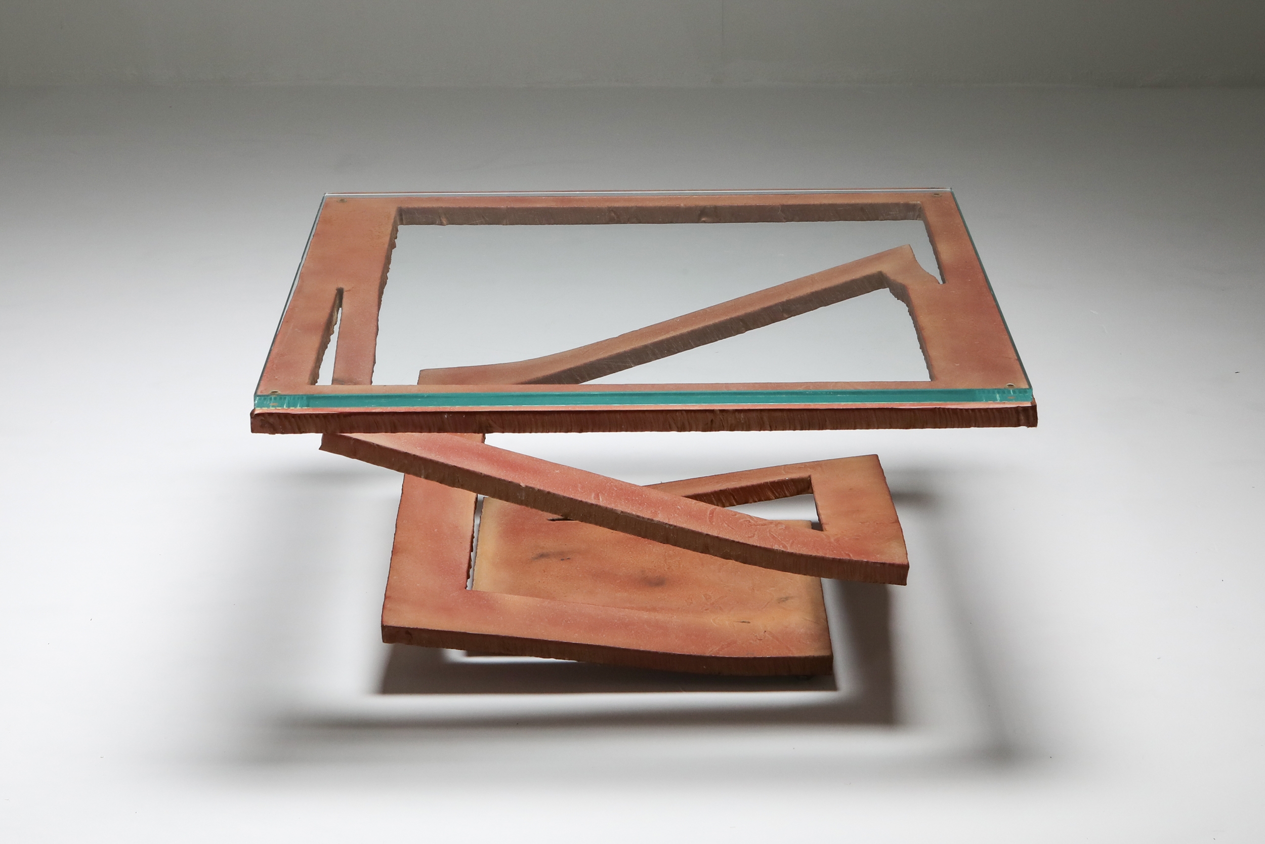 Steel coffee table by Maurice Barilone for Roche Bobois - 1980s