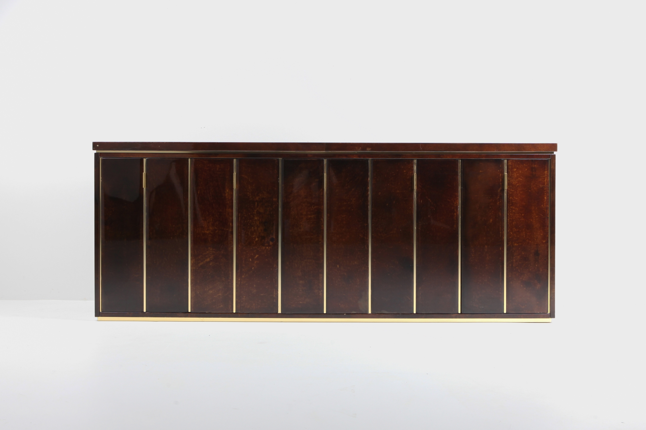 Aldo Tura High End Credenza in Brass and Parchment - 1960s