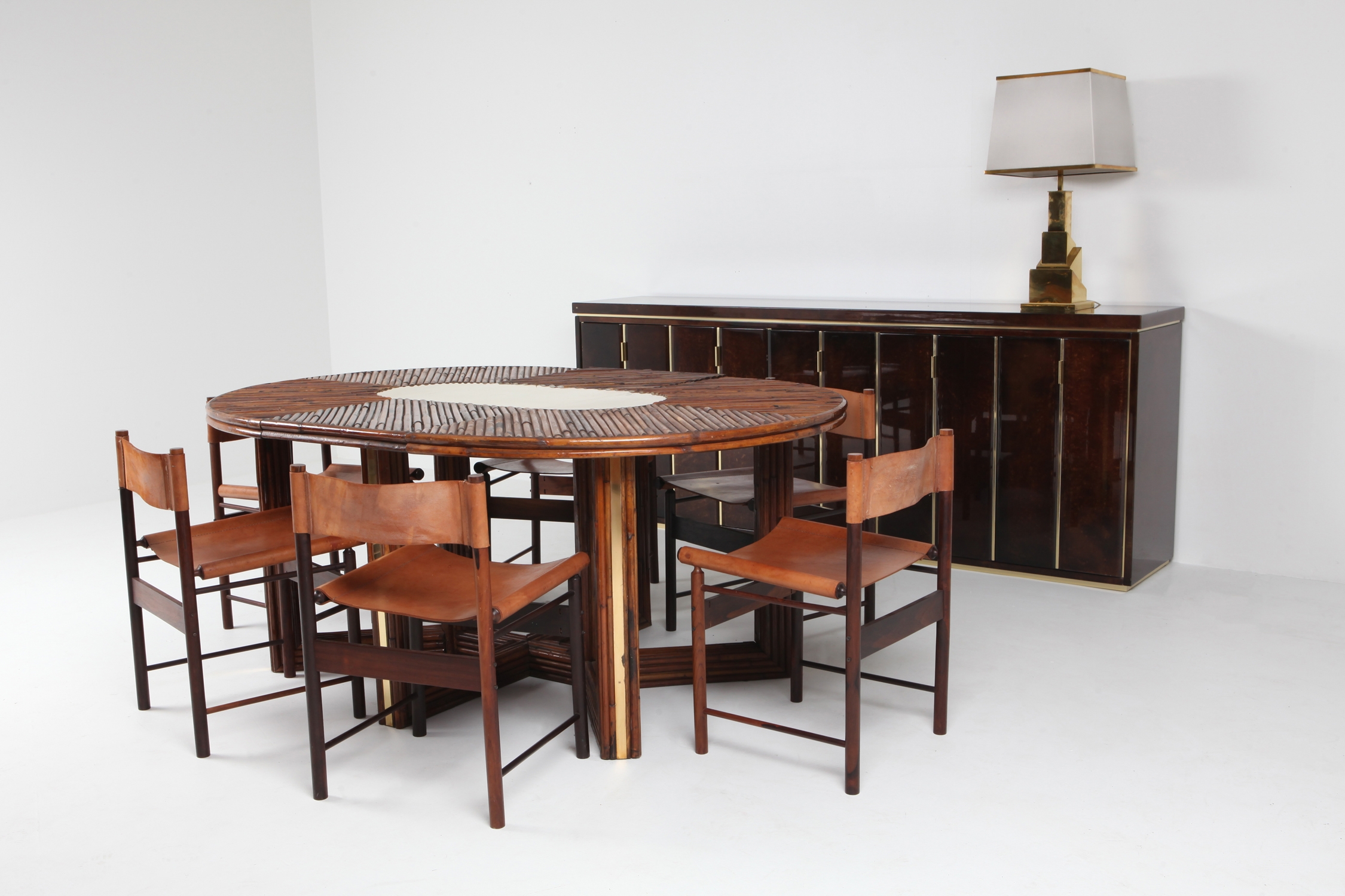 Aldo Tura High End Credenza in Brass and Parchment - 1960s