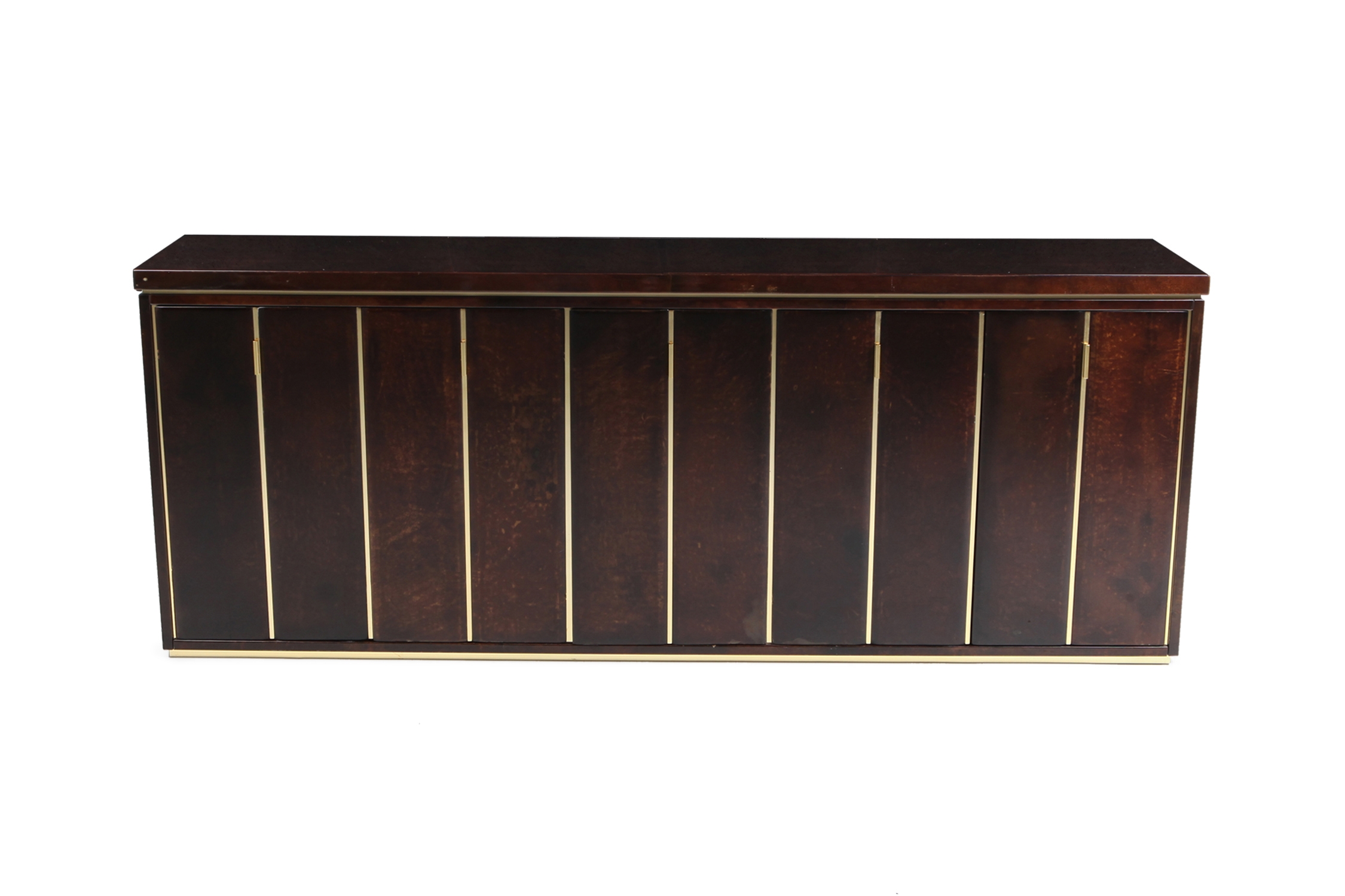 Aldo Tura High End Credenza in Brass and Parchment - 1960s