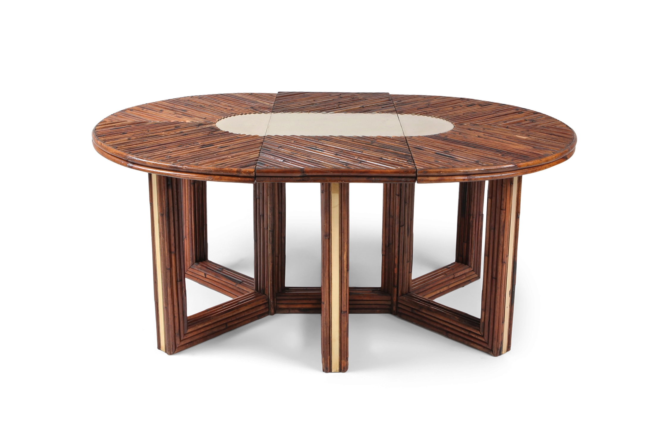 Bamboo 'Rising Sun' Dining Table by Ferdinando Loffredo - 1970s