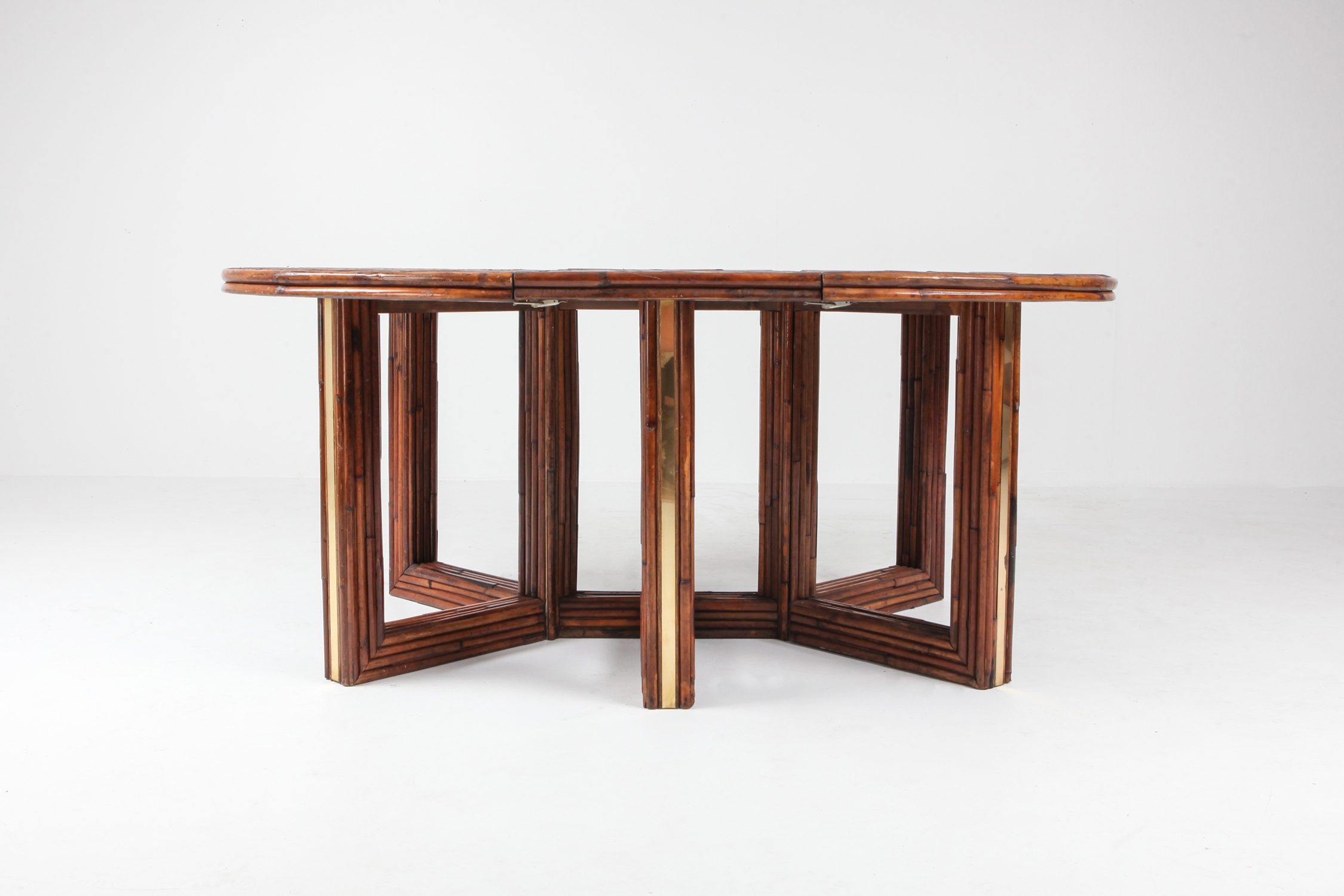 Bamboo 'Rising Sun' Dining Table by Ferdinando Loffredo - 1970s