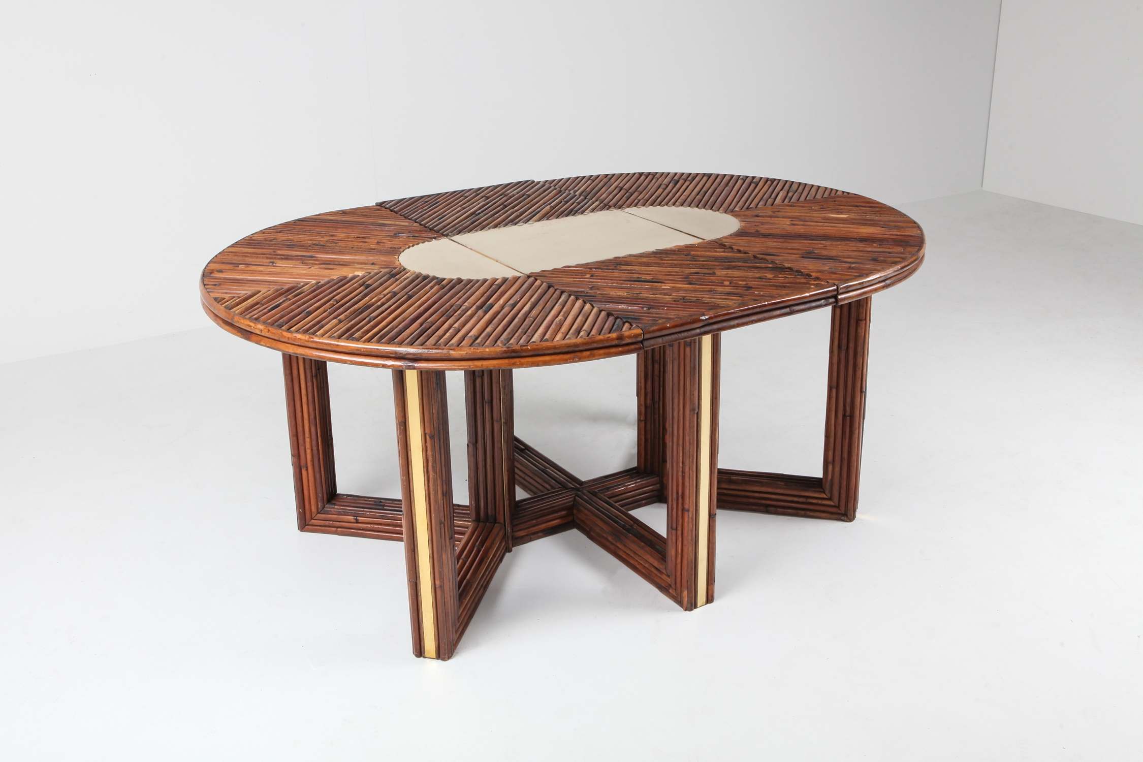 Bamboo 'Rising Sun' Dining Table by Ferdinando Loffredo - 1970s