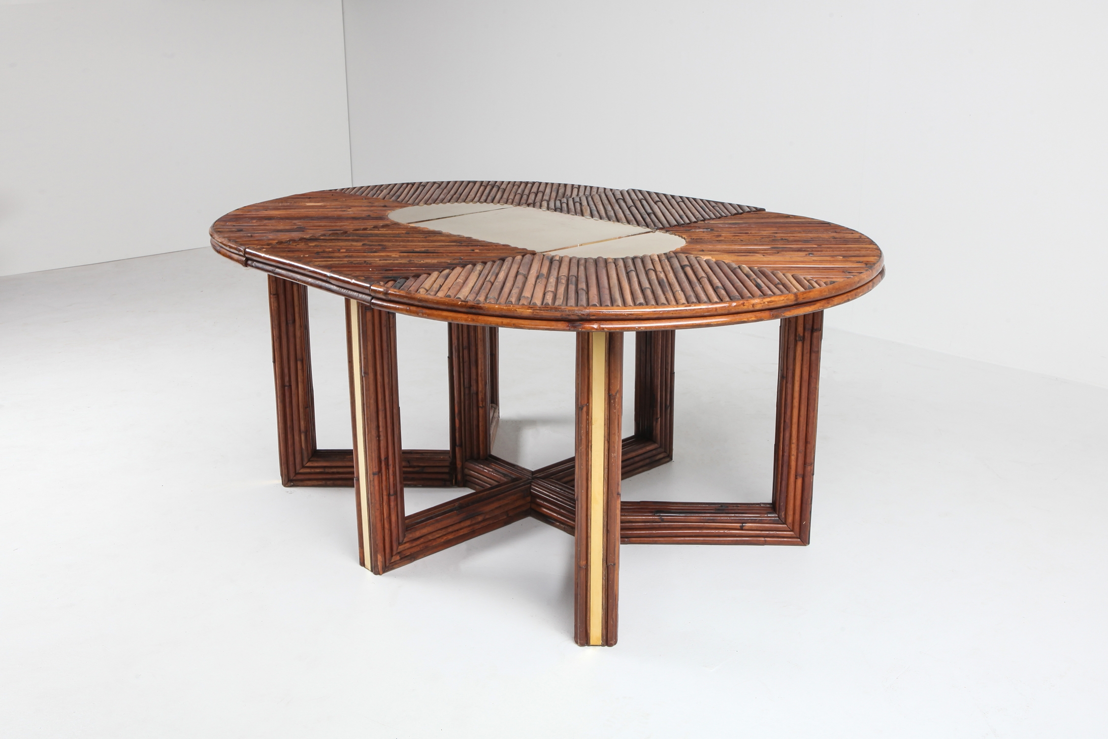 Bamboo 'Rising Sun' Dining Table by Ferdinando Loffredo - 1970s