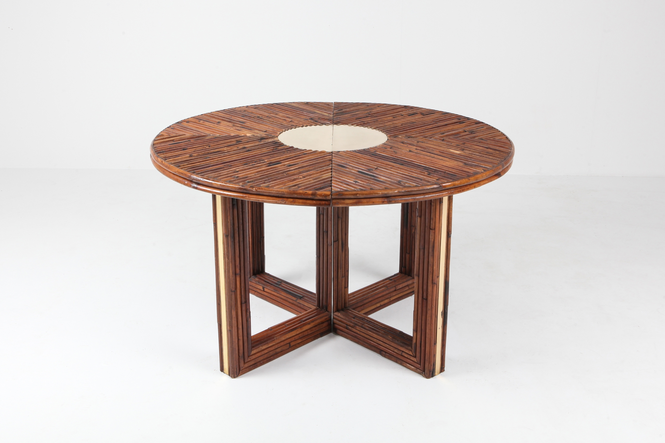 Bamboo 'Rising Sun' Dining Table by Ferdinando Loffredo - 1970s