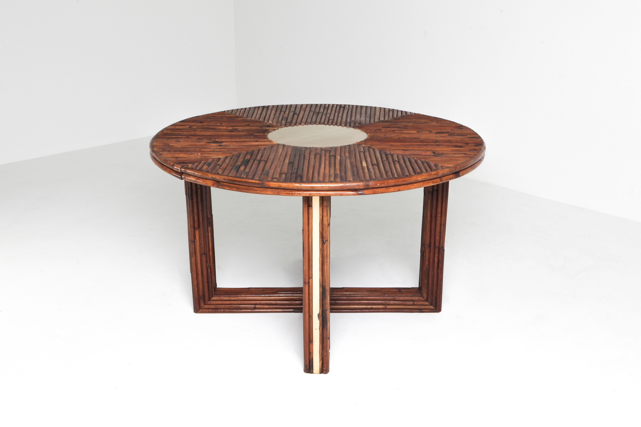 Bamboo 'Rising Sun' Dining Table by Ferdinando Loffredo - 1970s