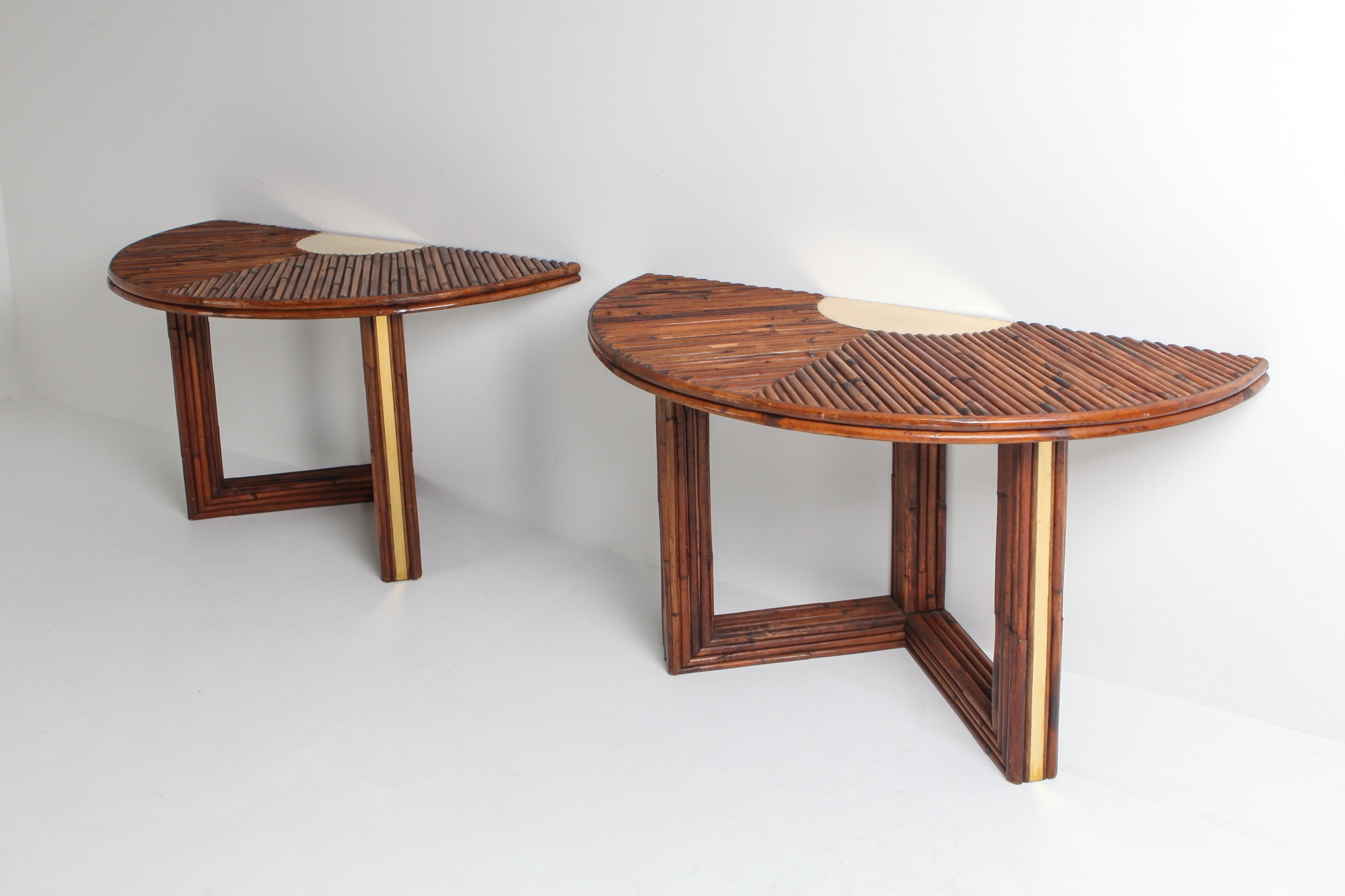Bamboo 'Rising Sun' Dining Table by Ferdinando Loffredo - 1970s