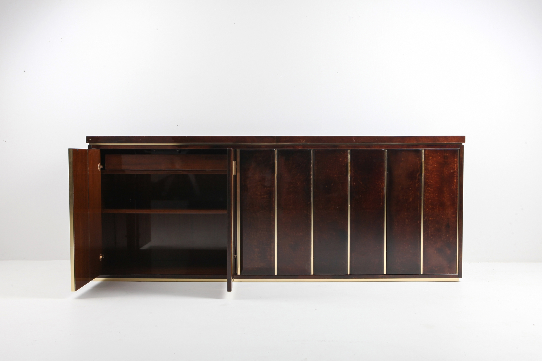 Aldo Tura High End Credenza in Brass and Parchment - 1960s