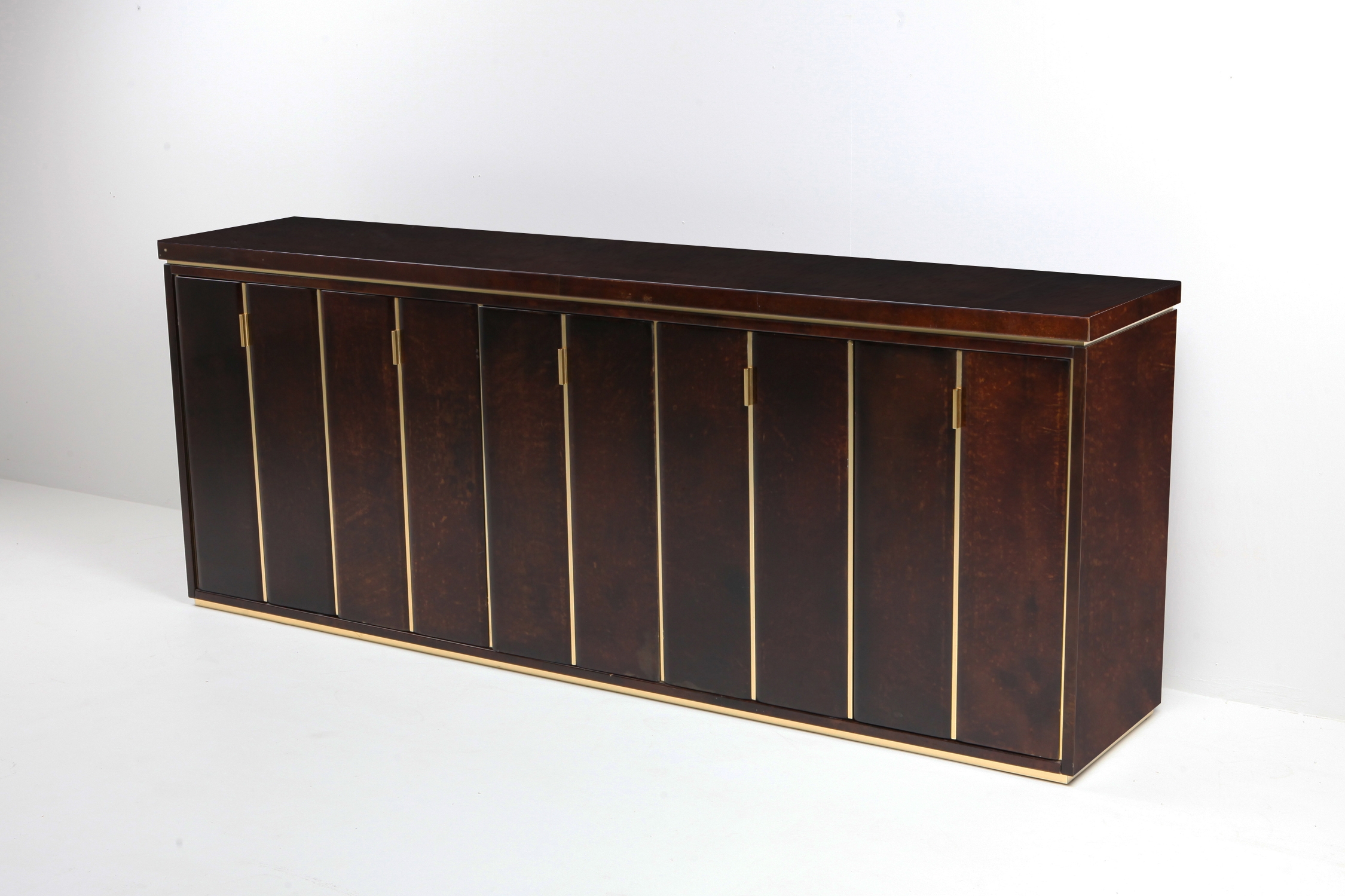 Aldo Tura High End Credenza in Brass and Parchment - 1960s