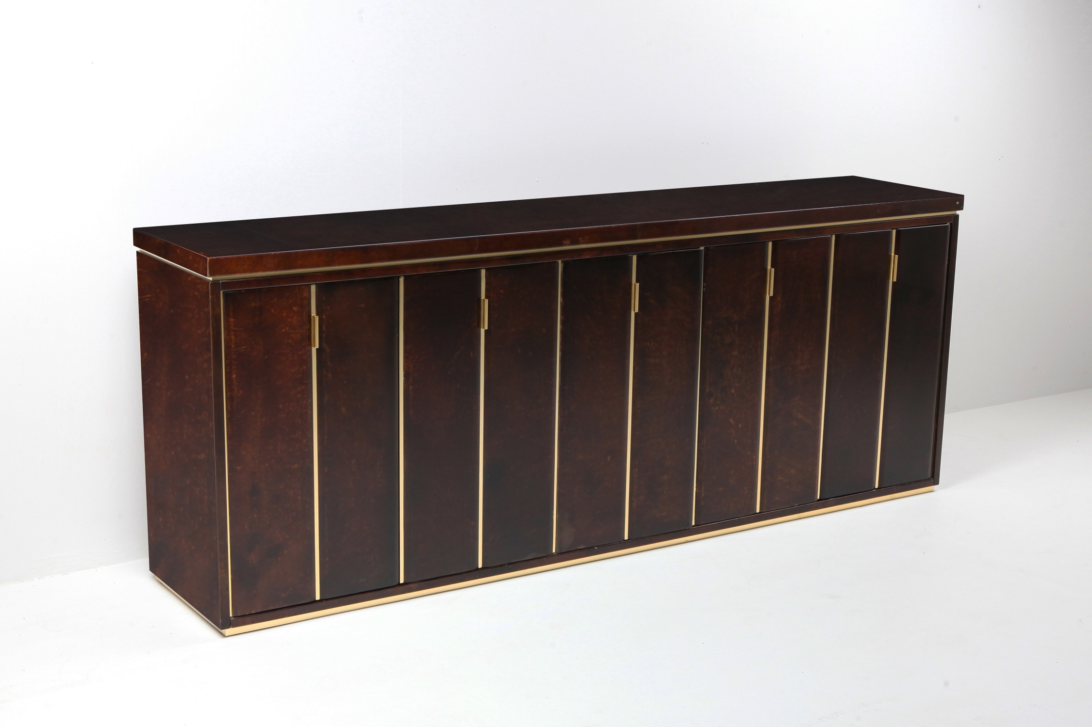 Aldo Tura High End Credenza in Brass and Parchment - 1960s