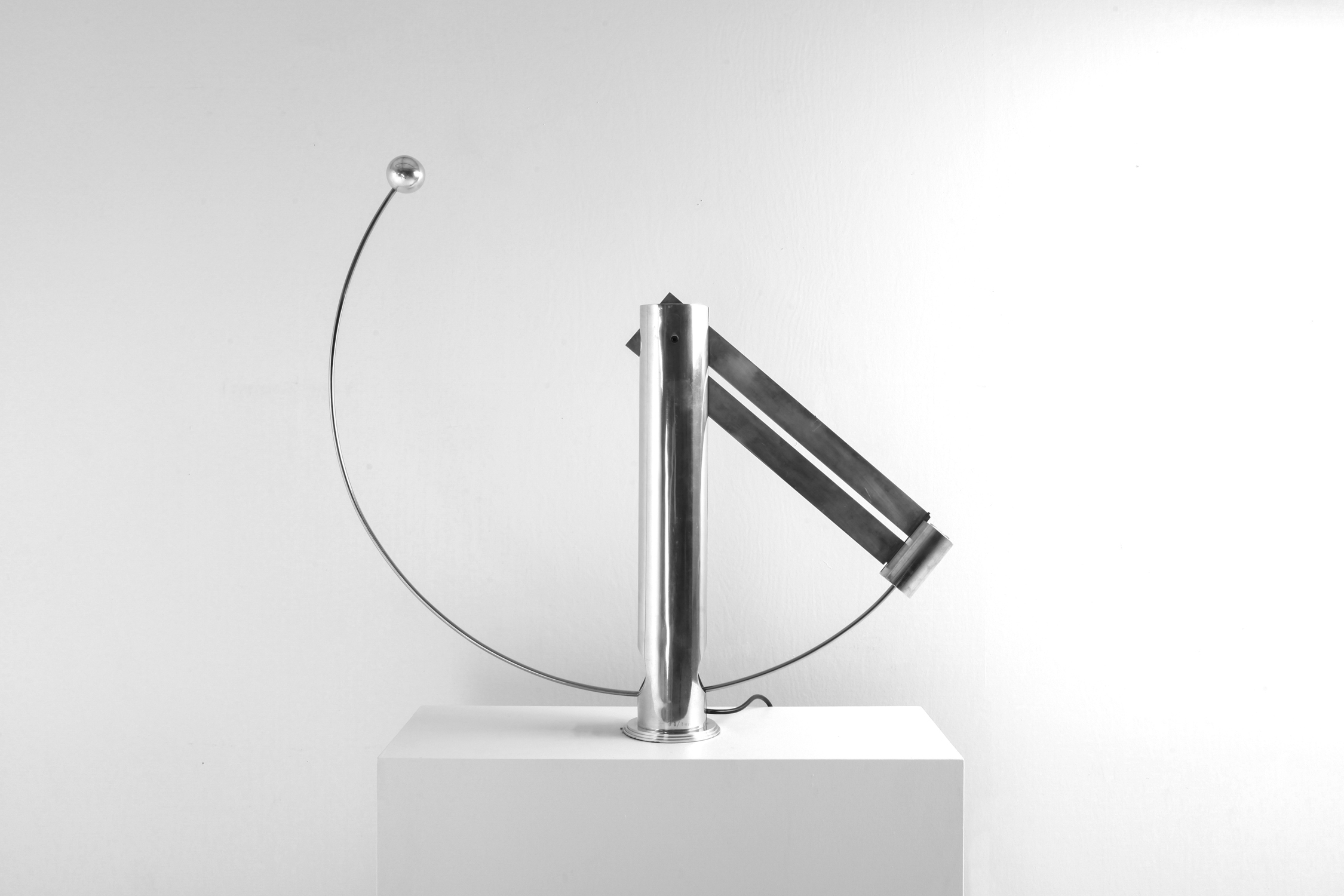 Rare Aluminum Pendulum Lamp by Pierre Lallemand 1990s
