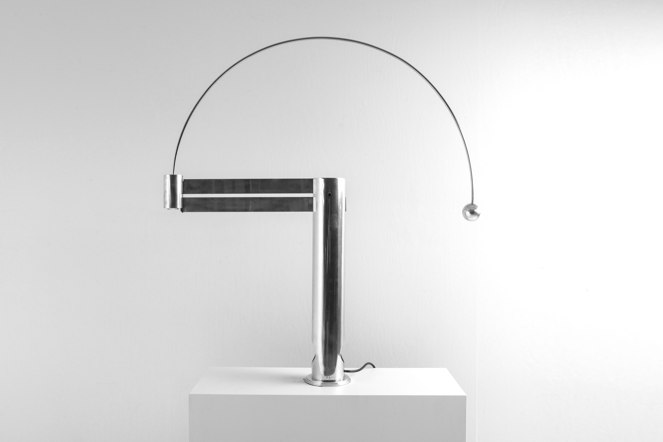 Rare Aluminum Pendulum Lamp by Pierre Lallemand 1990s