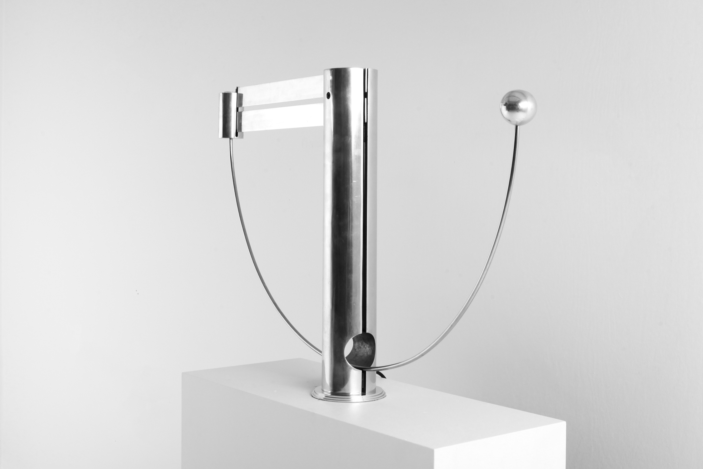 Rare Aluminum Pendulum Lamp by Pierre Lallemand 1990s