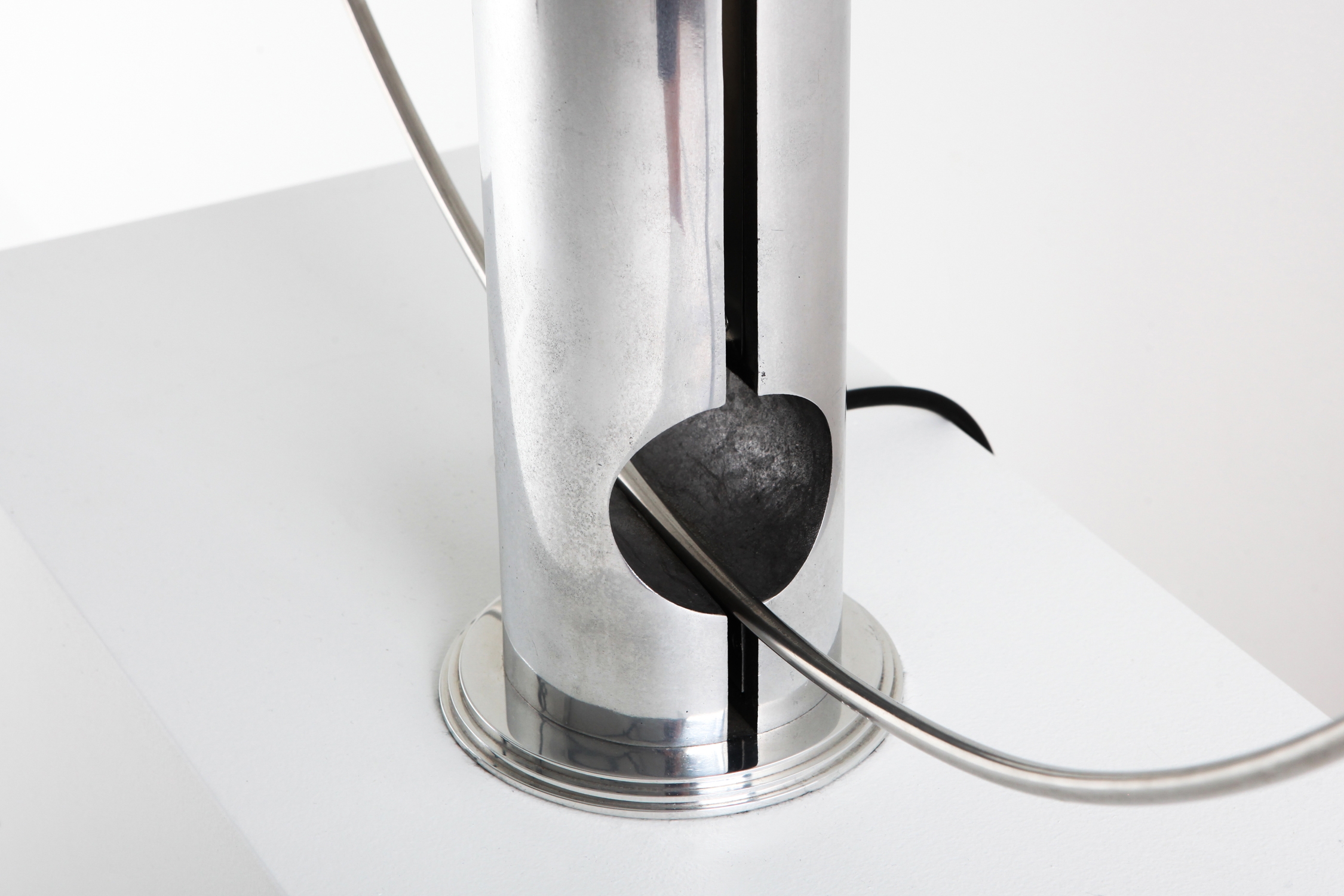 Rare Aluminum Pendulum Lamp by Pierre Lallemand 1990s