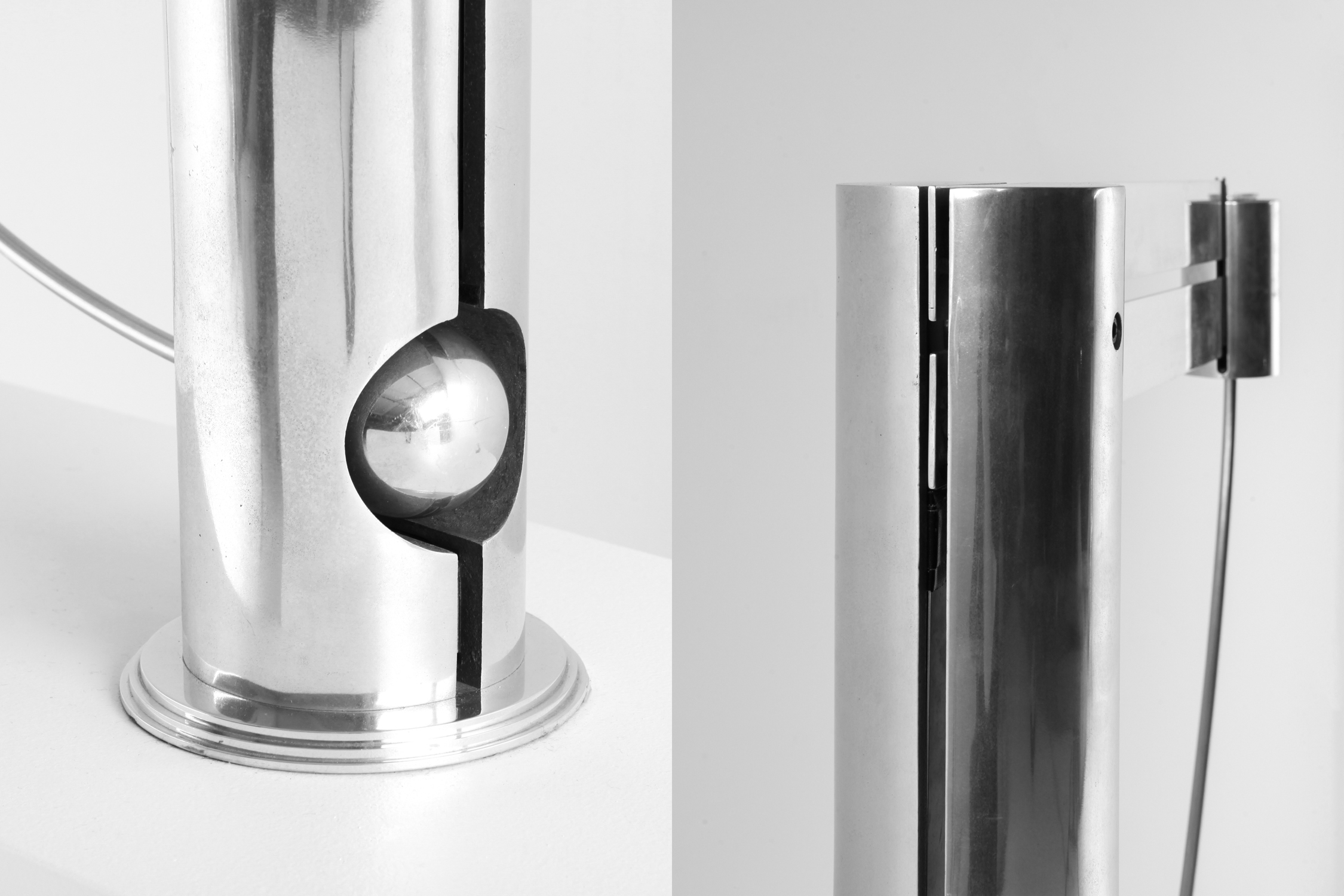 Rare Aluminum Pendulum Lamp by Pierre Lallemand 1990s