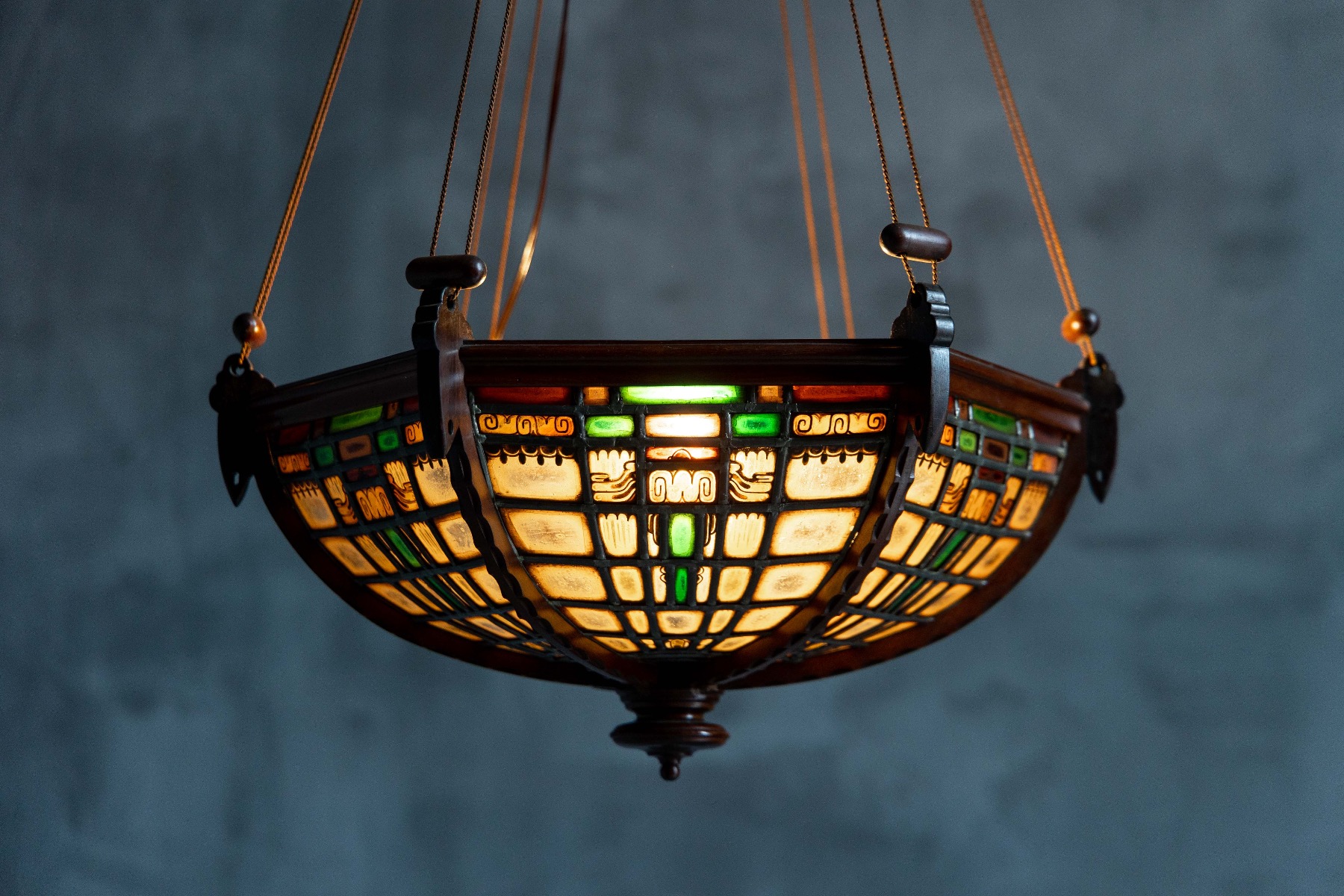 Art Deco Lamp in Stained Glass by Amsterdam School - 1920s