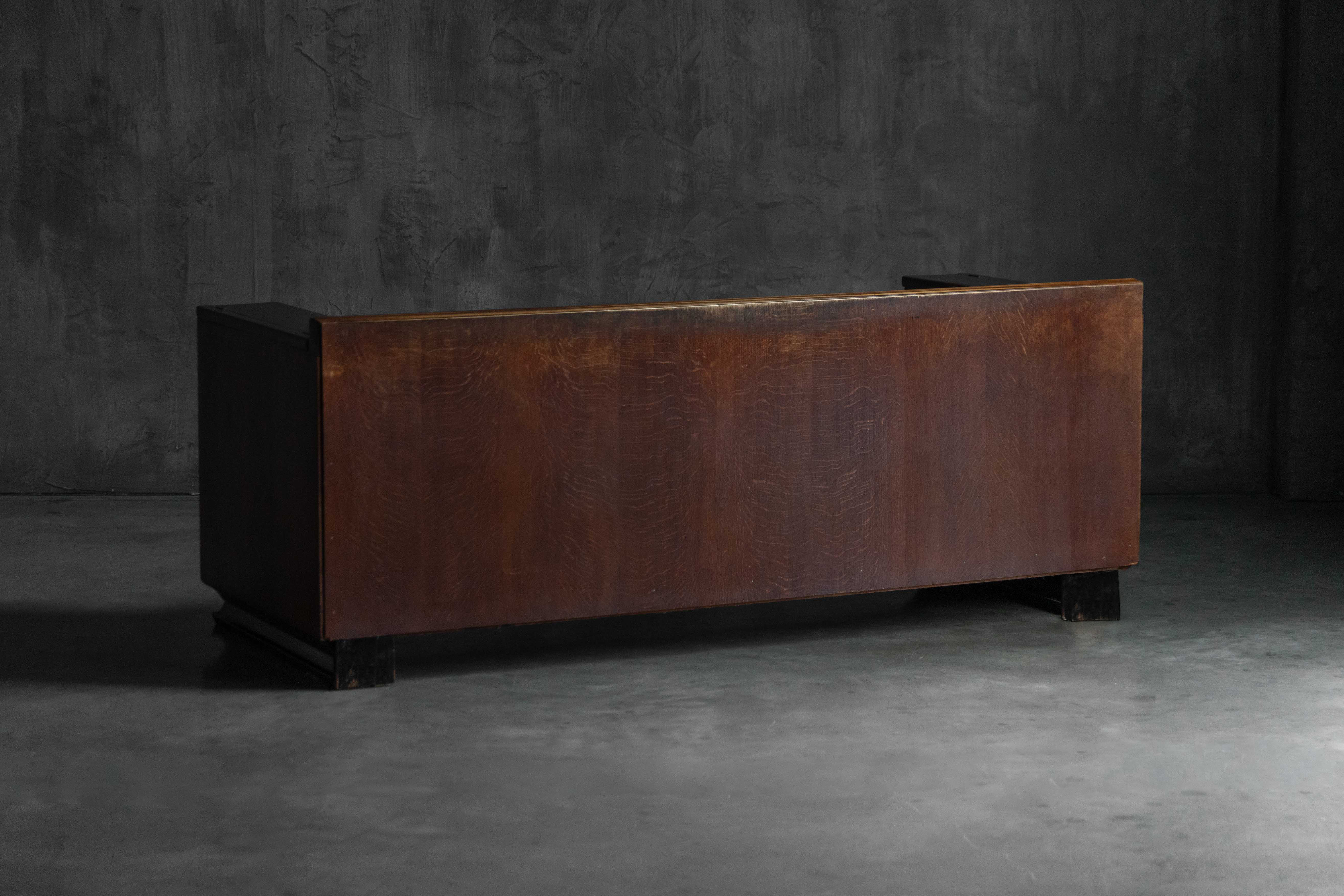 Amsterdam School Wooden Sofa by Piet Kramer, Netherlands - 1920s 
