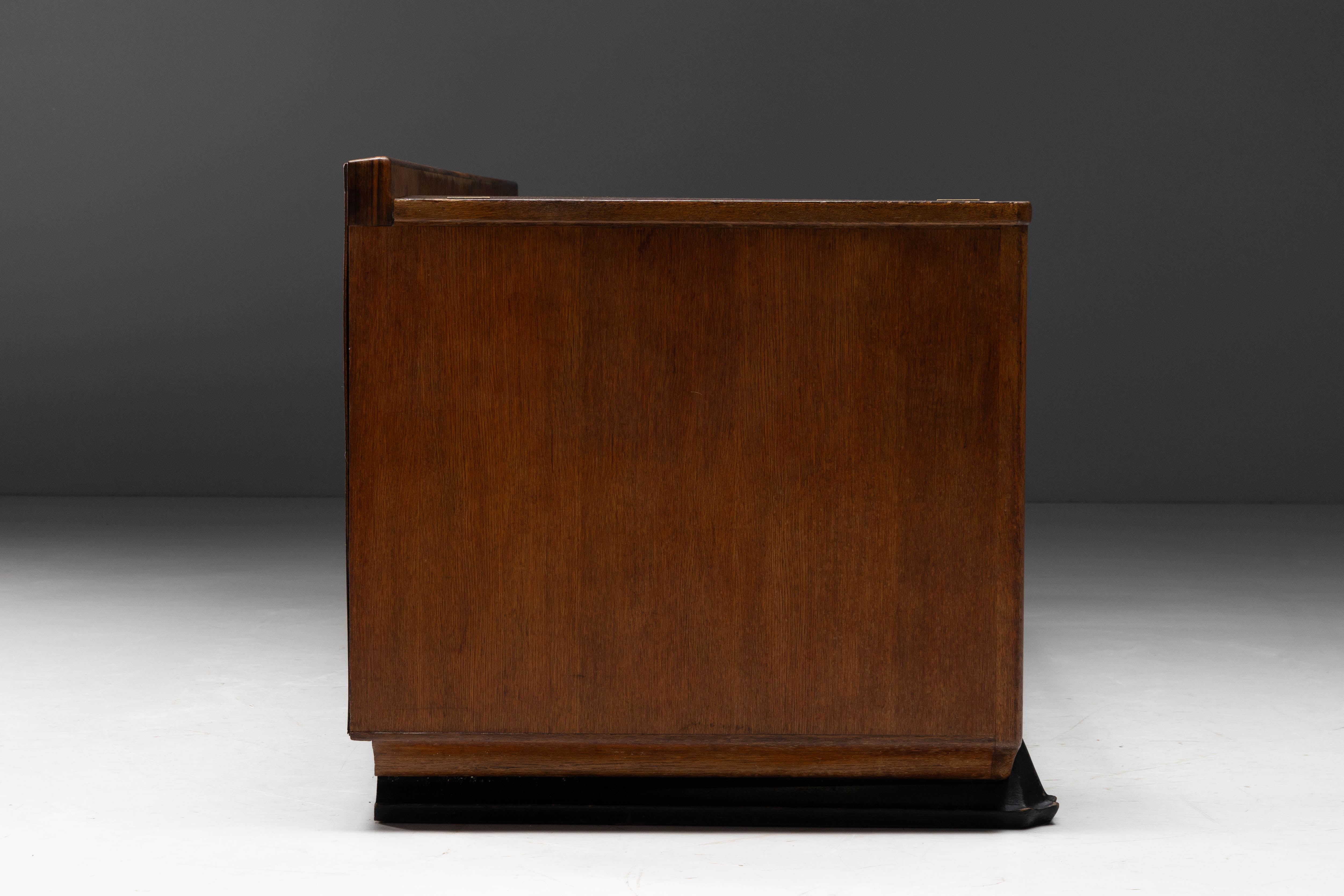 Amsterdam School Wooden Sofa by Piet Kramer, Netherlands - 1920s 