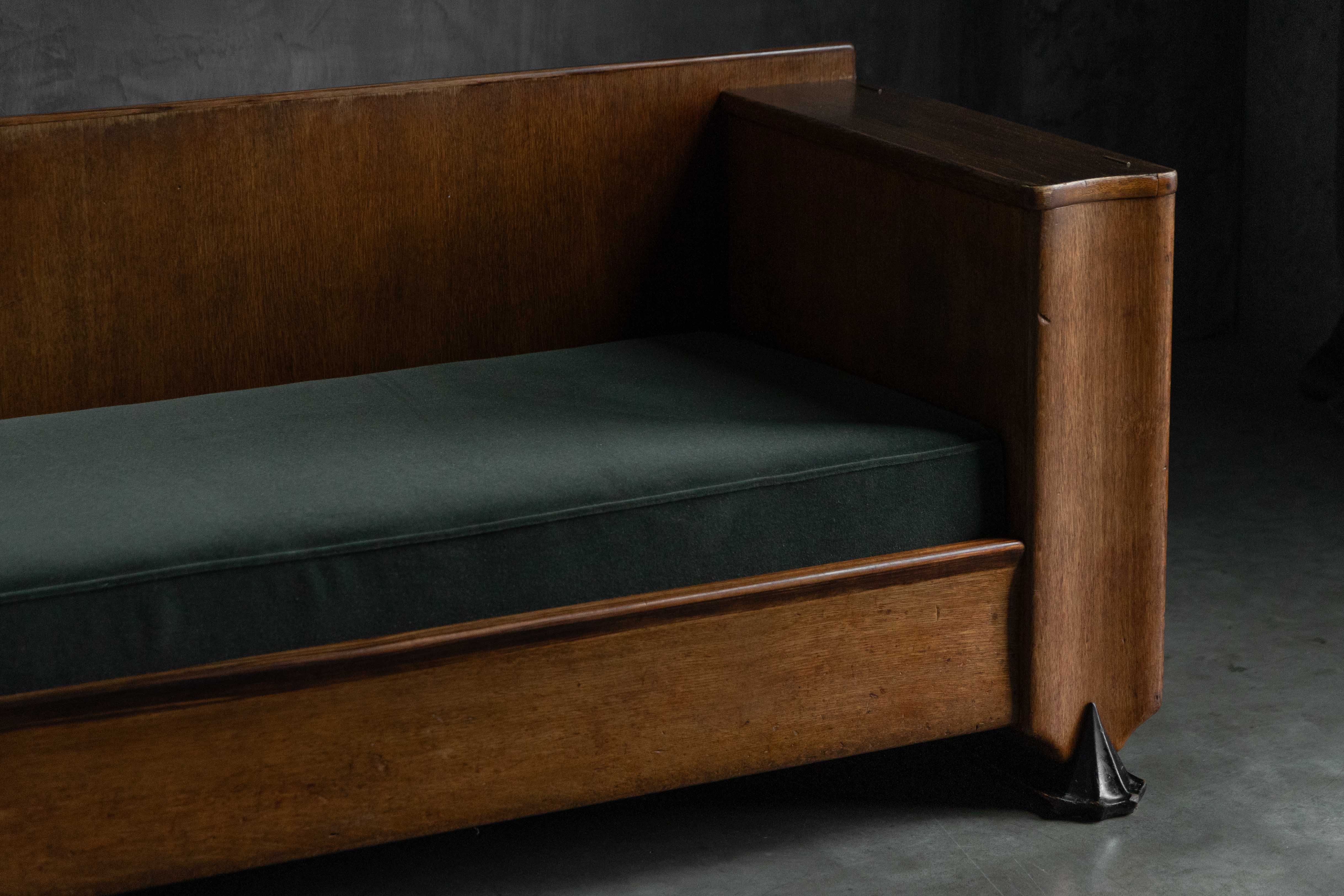 Amsterdam School Wooden Sofa by Piet Kramer, Netherlands - 1920s 