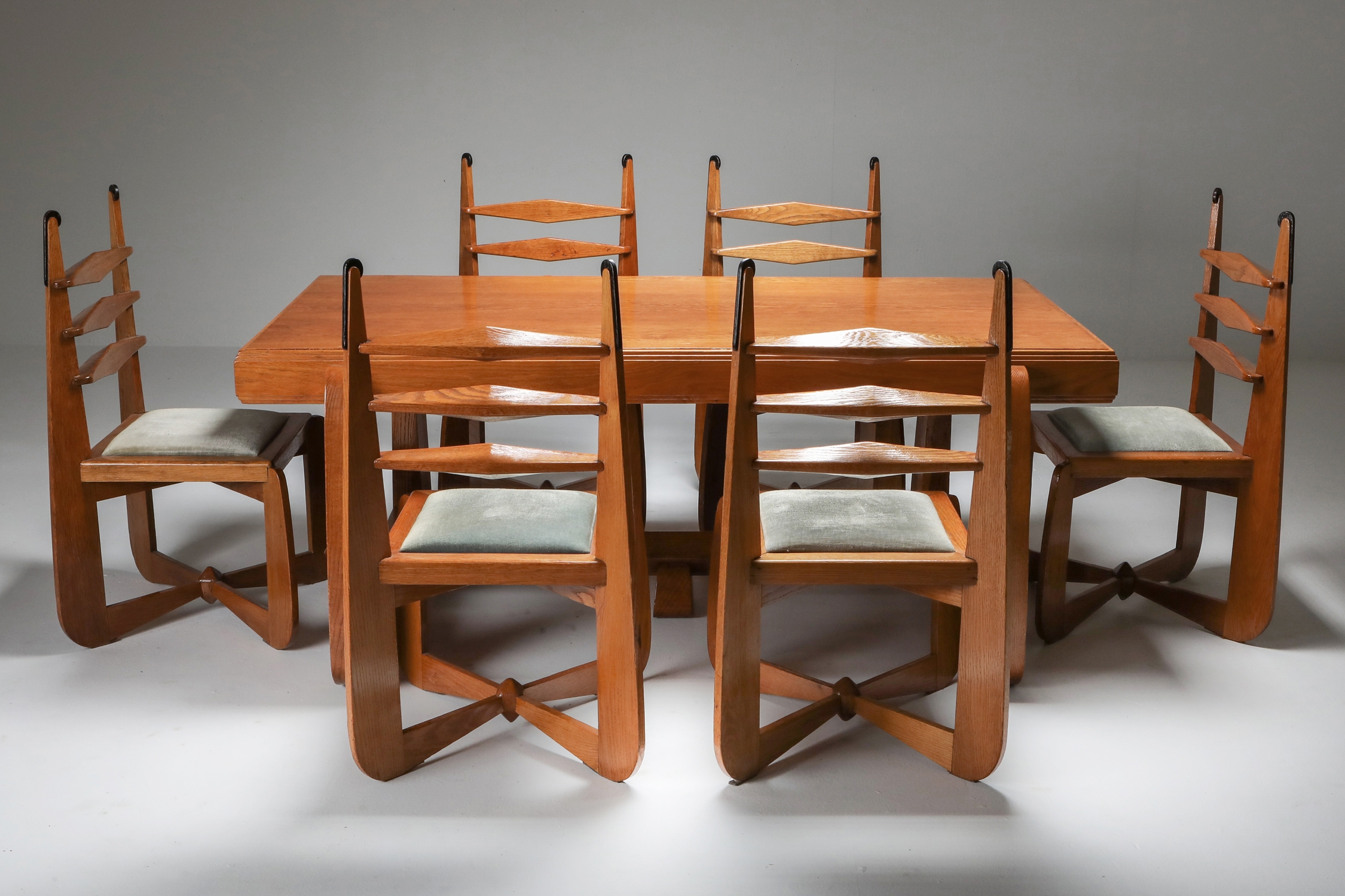 Expressionist Modern Oak Dining Room Set - 1930s