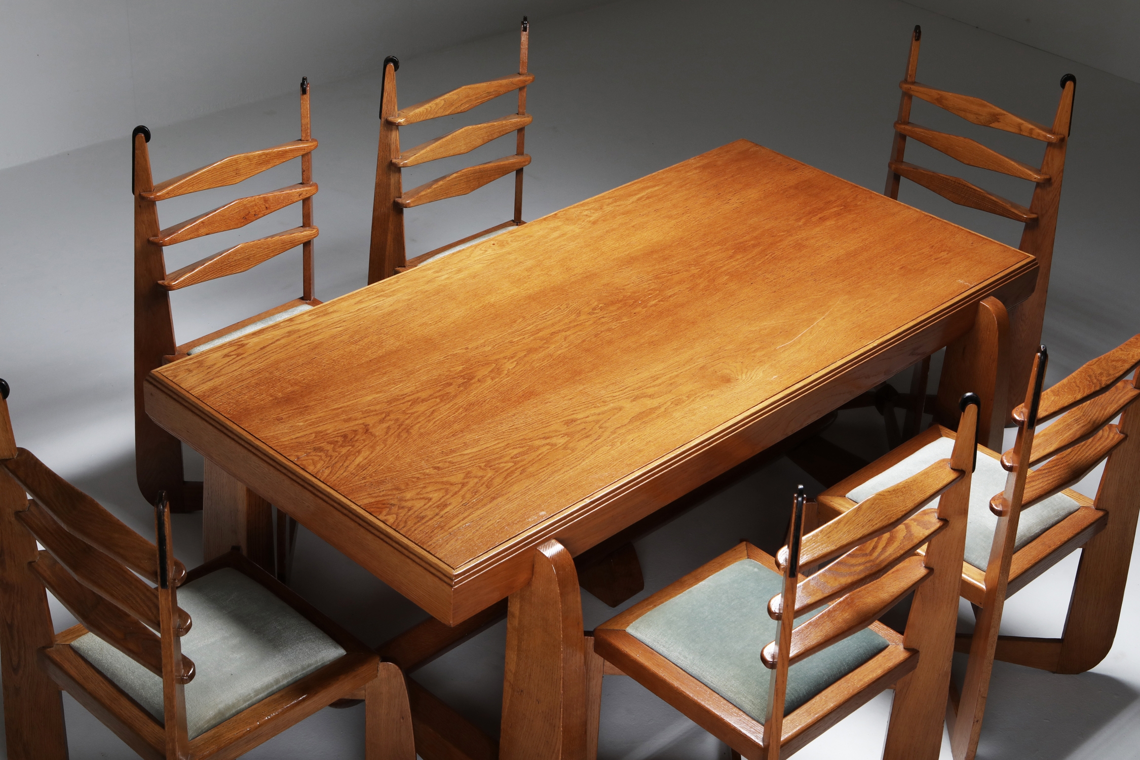 Expressionist Modern Oak Dining Room Set - 1930s
