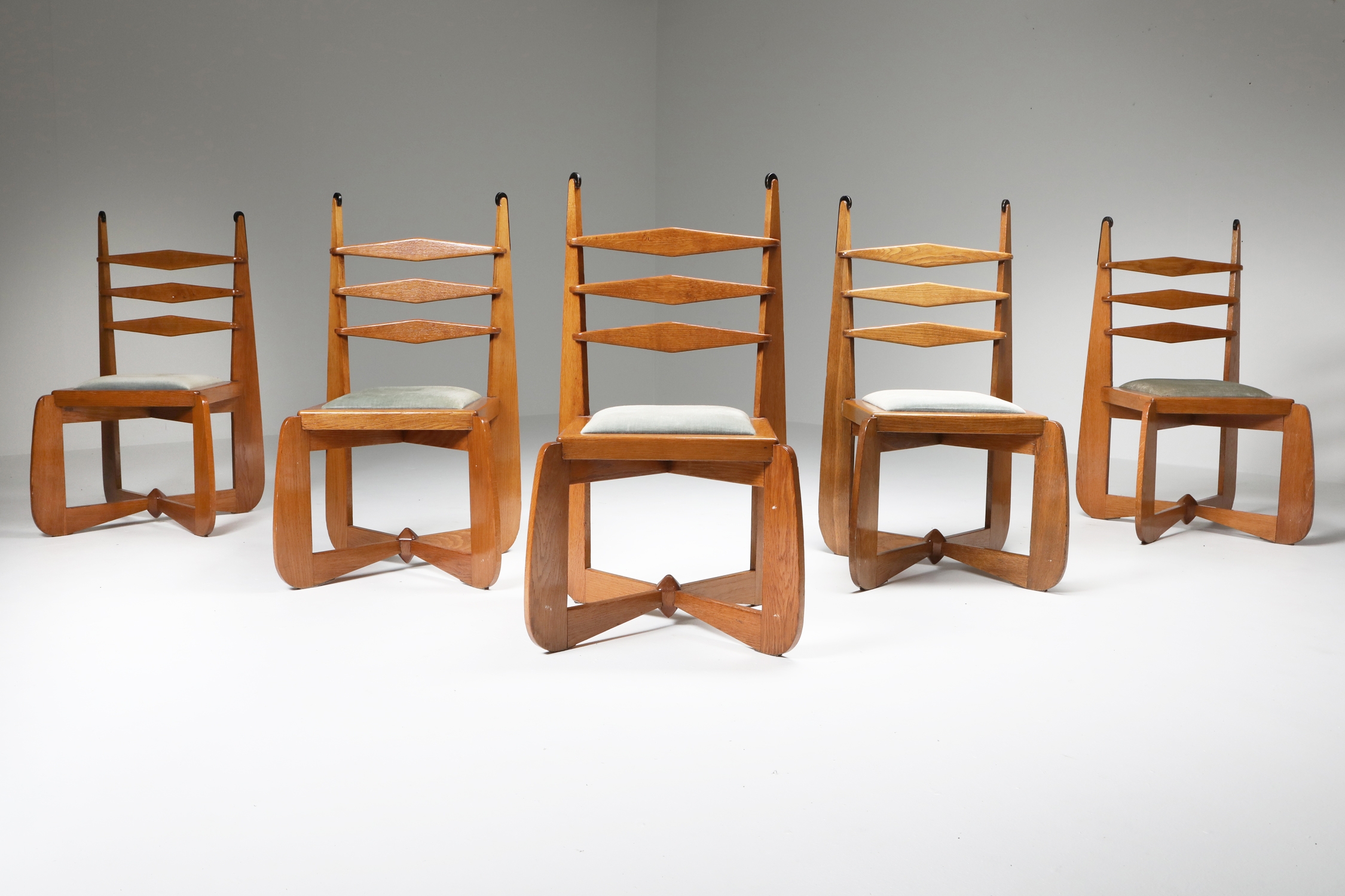 Expressionist Modern Oak Dining Room Set - 1930s