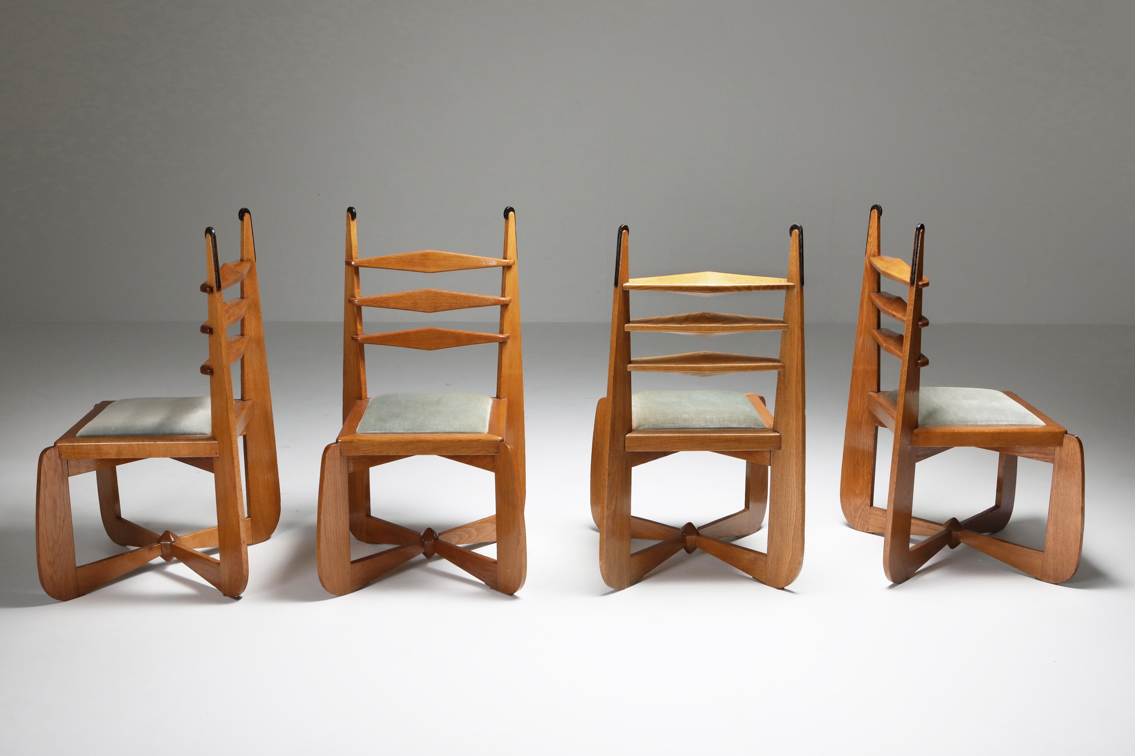 Expressionist Modern Oak Dining Room Set - 1930s