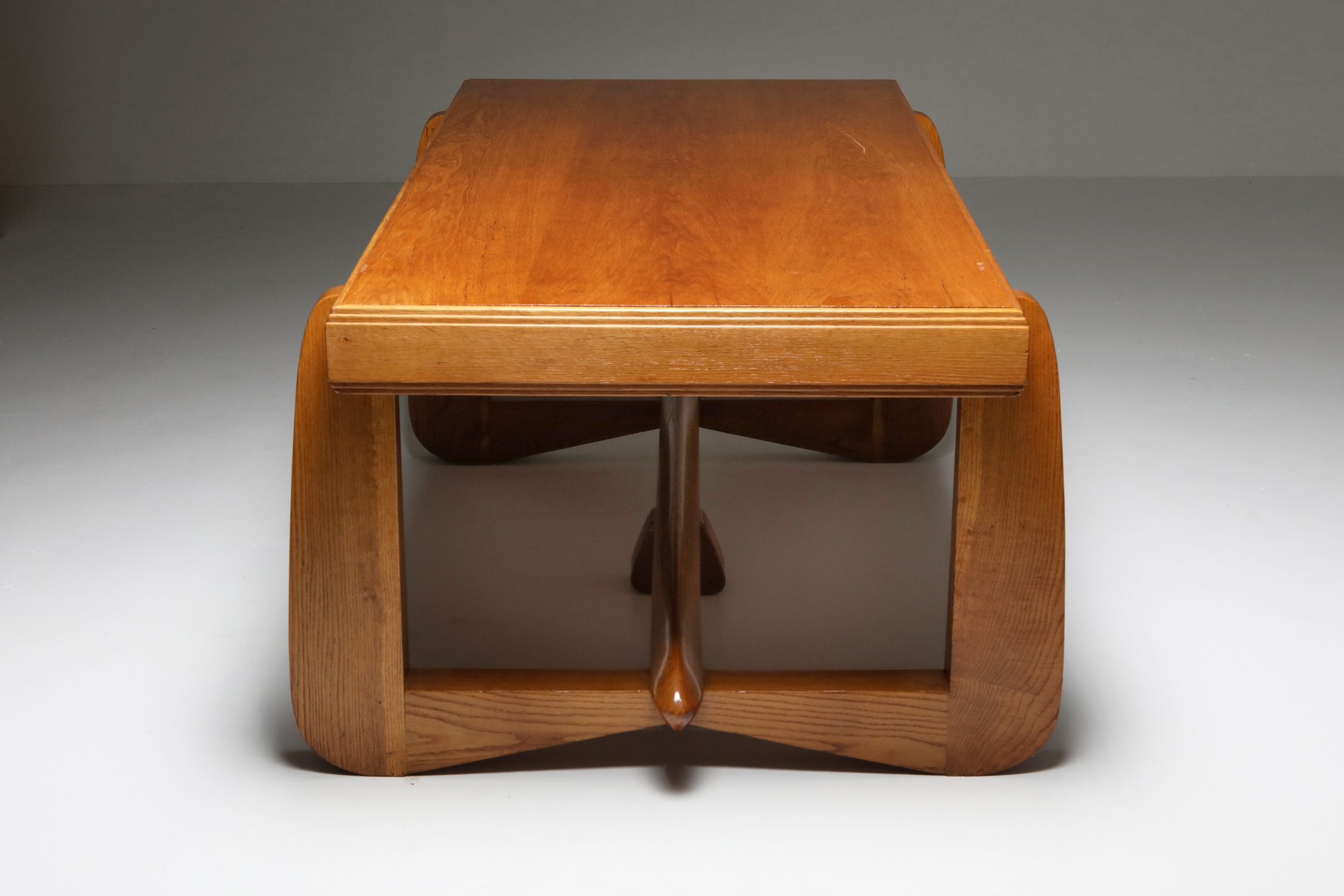 Amsterdam School Art Deco Expressive Oak Dining Table - 1930s