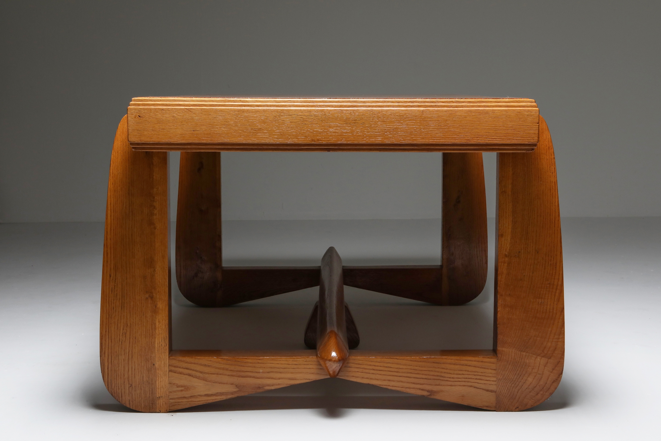 Amsterdam School Art Deco Expressive Oak Dining Table - 1930s