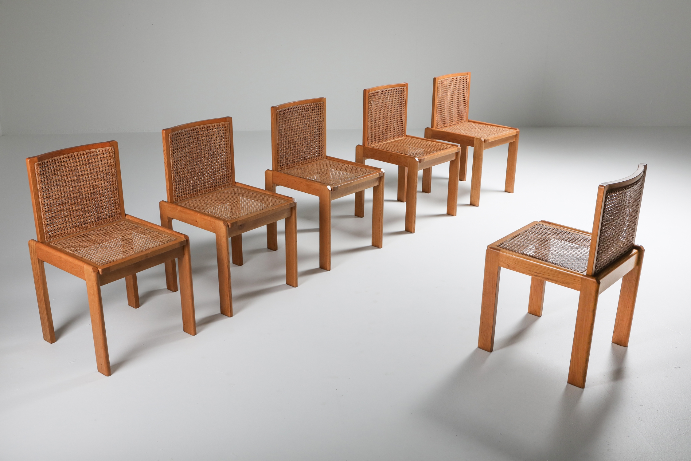 Dining Chairs in Oak and Cane - 1970s