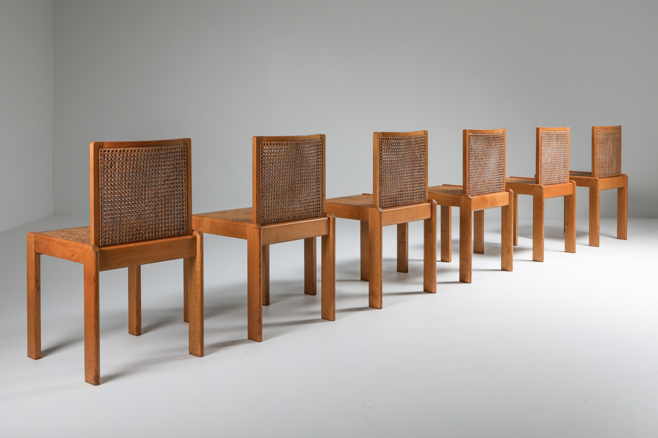 Dining Chairs in Oak and Cane - 1970s