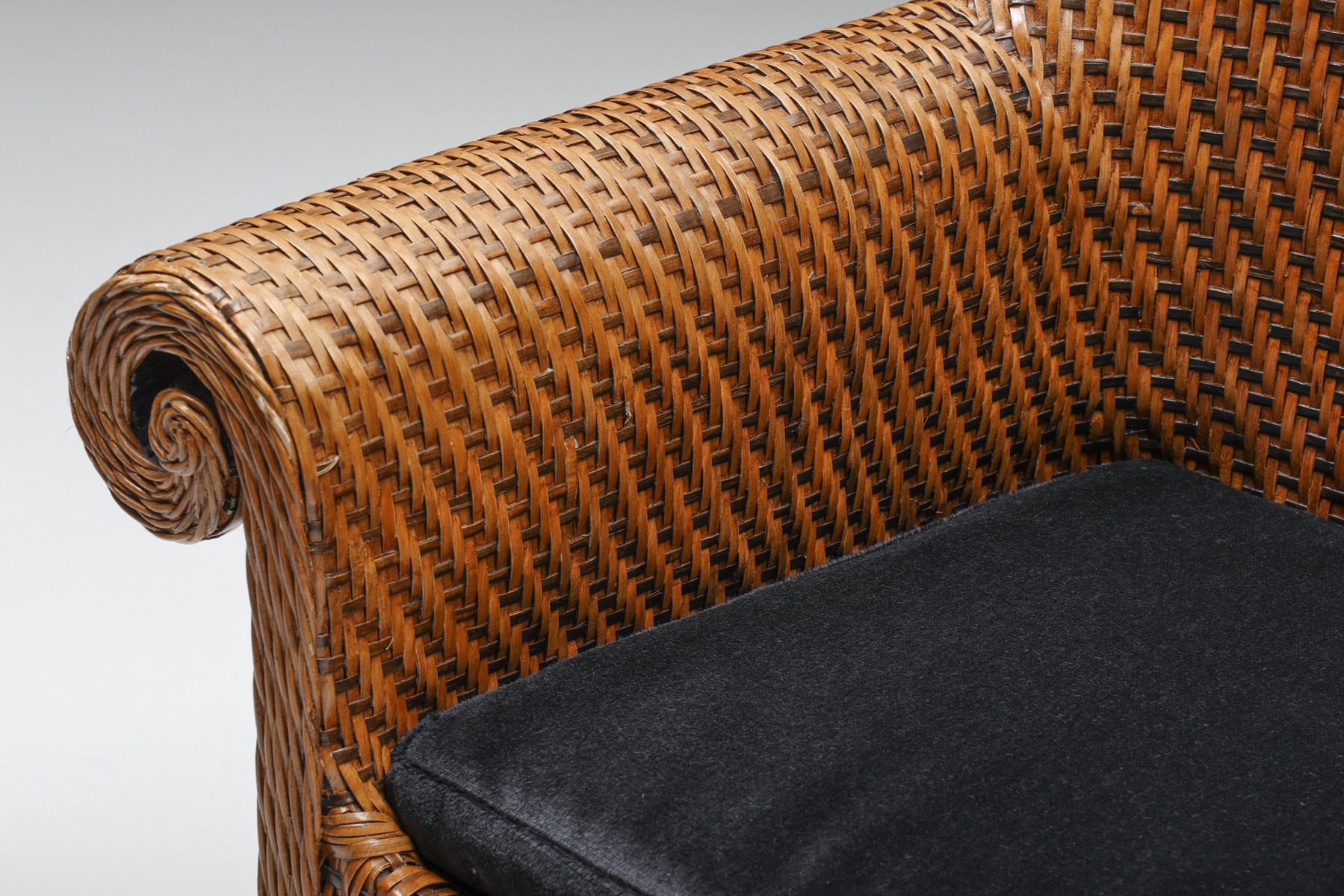 Amsterdamse School, Handcrafted Wicker Arm Chair - 1950's