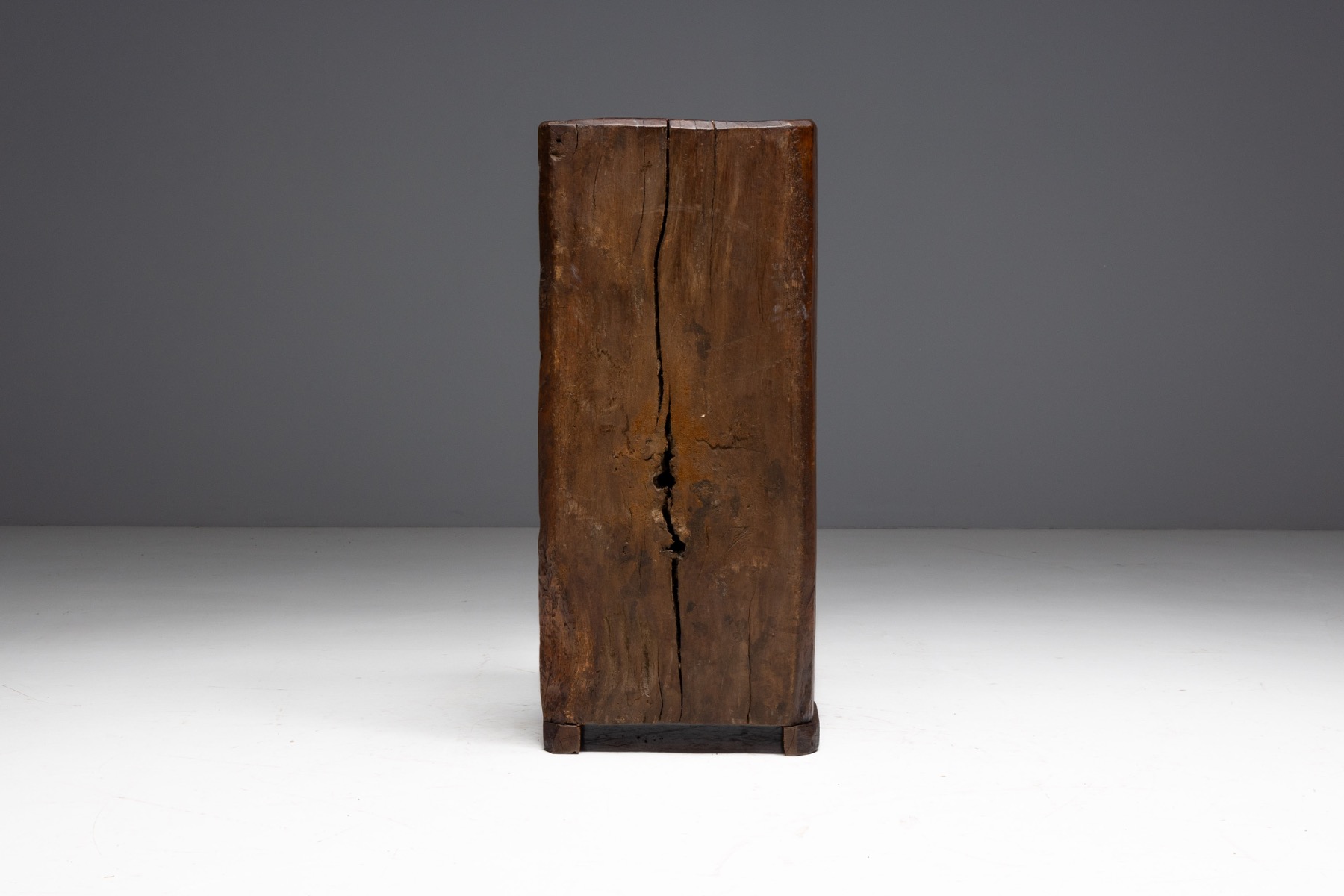 Antique Hand-Carved Rustic Wood Cabinet, Italy - 19th Century