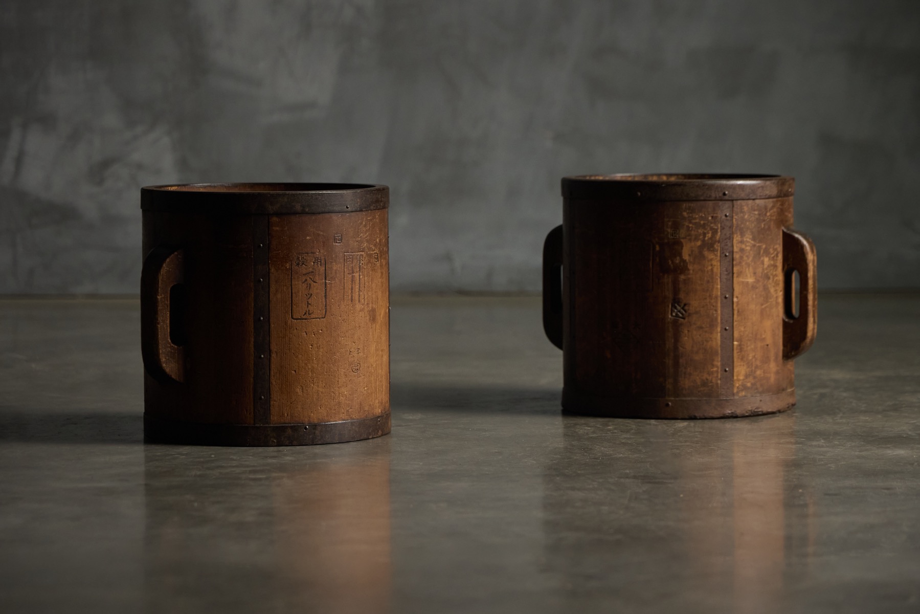 Antique Ittomasu Rice Measure Containers, Japan - Early 20th Century