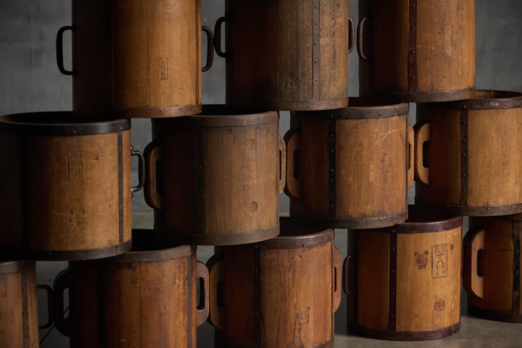 Antique Ittomasu Rice Measure Containers, Japan - Early 20th Century