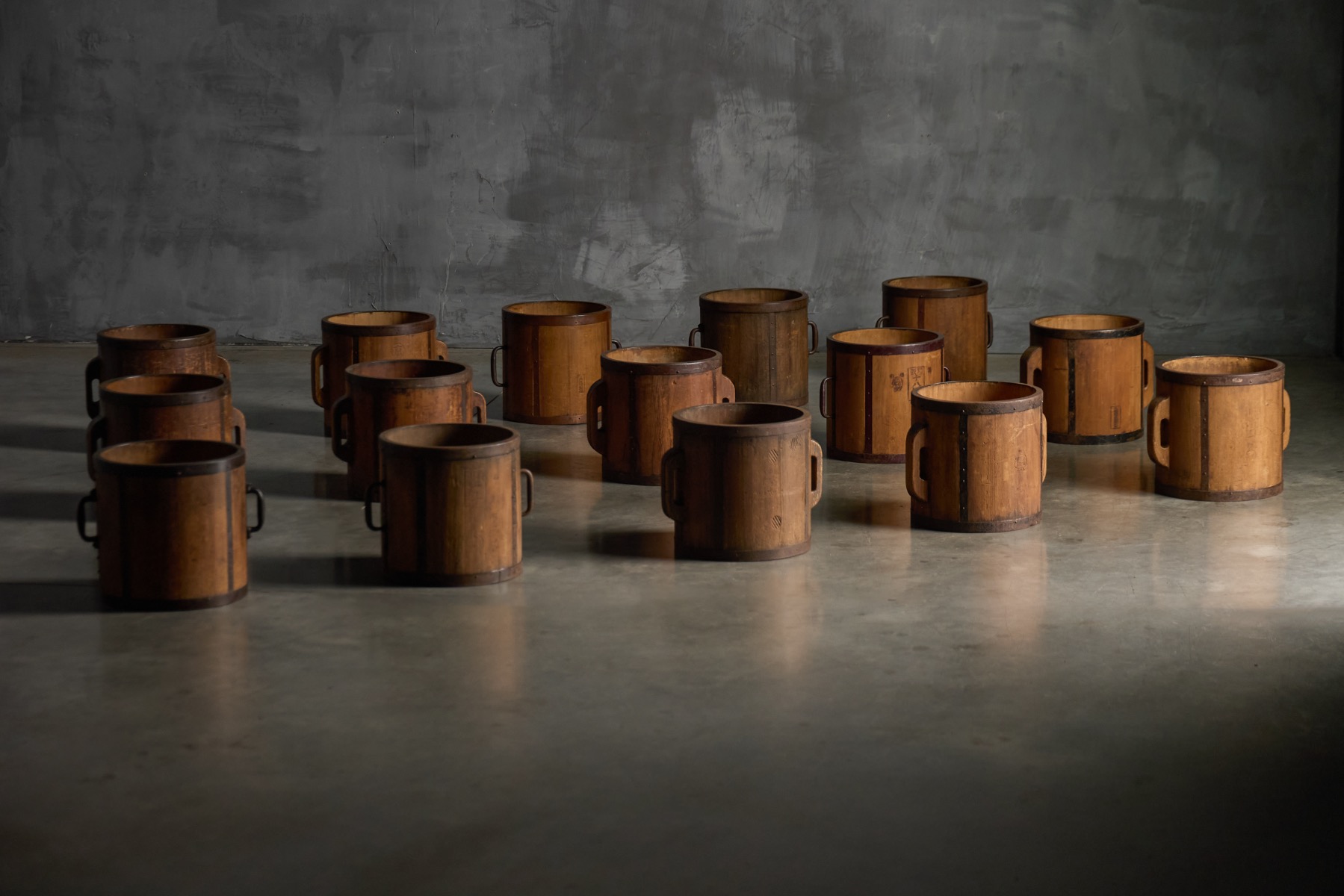 Antique Ittomasu Rice Measure Containers, Japan - Early 20th Century
