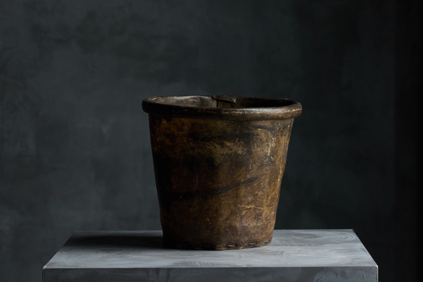 Antique Rugged Vellum Bucket - Early 19th Century