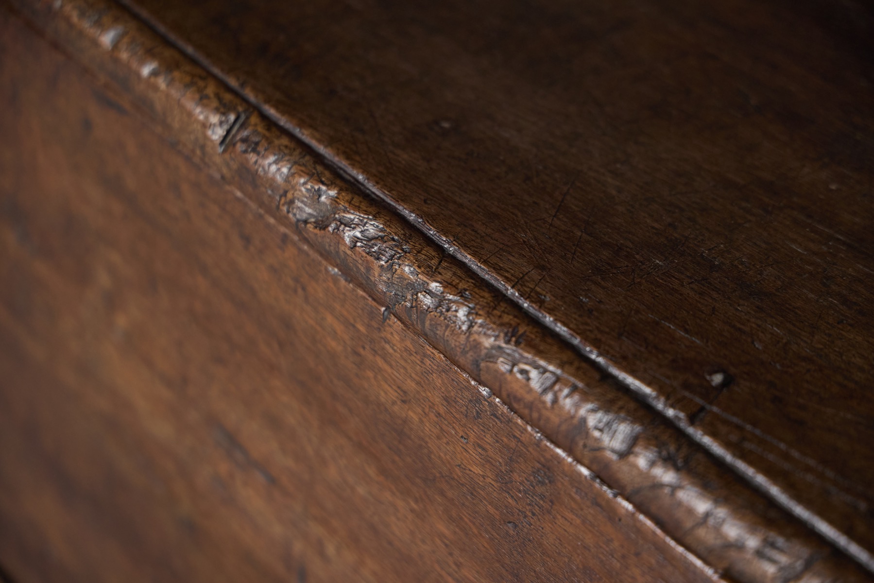 Antique Rustic Oak Coffer, England - Early 18th Century
