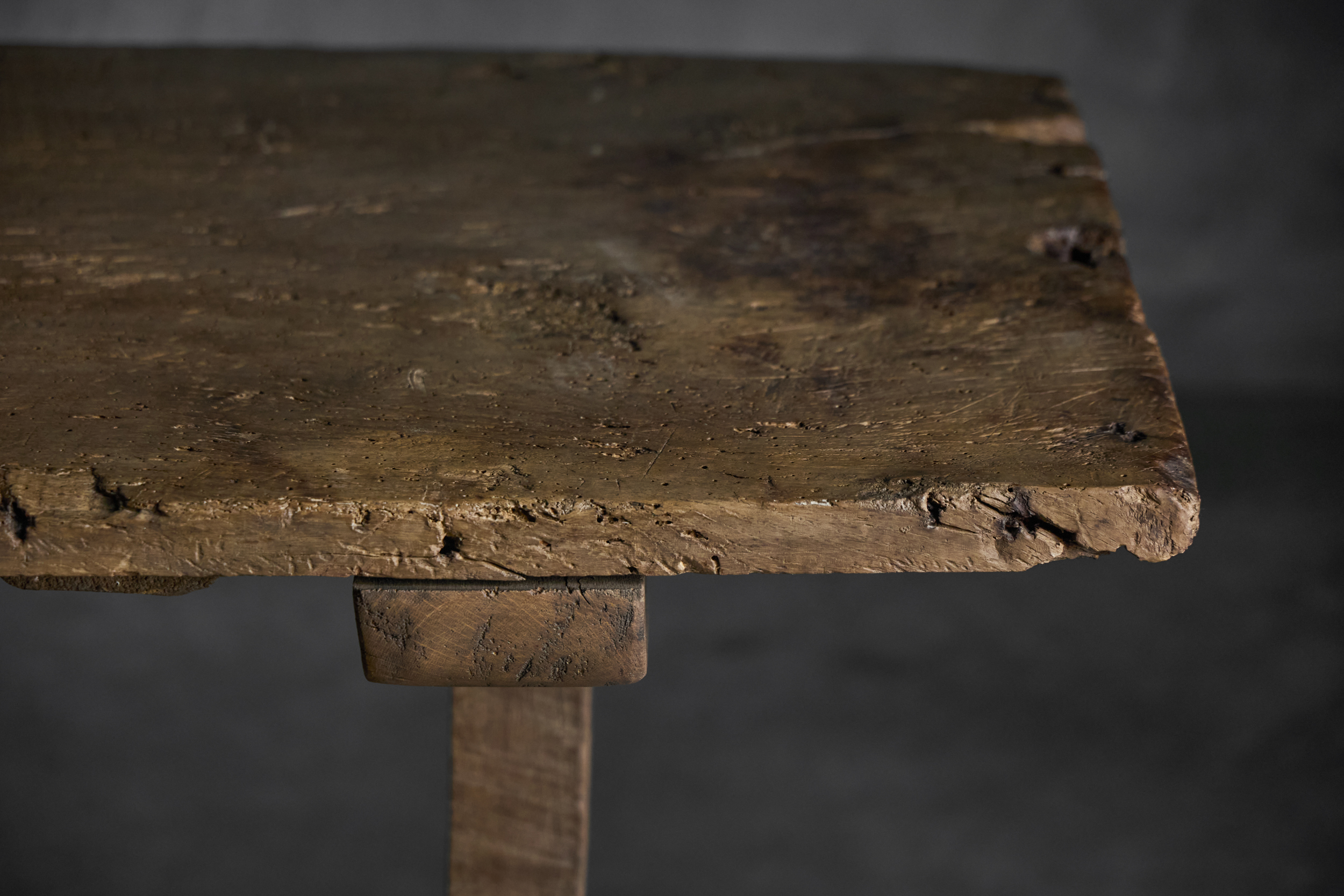Antique Rustic Oak Trestle Table - 19th Century