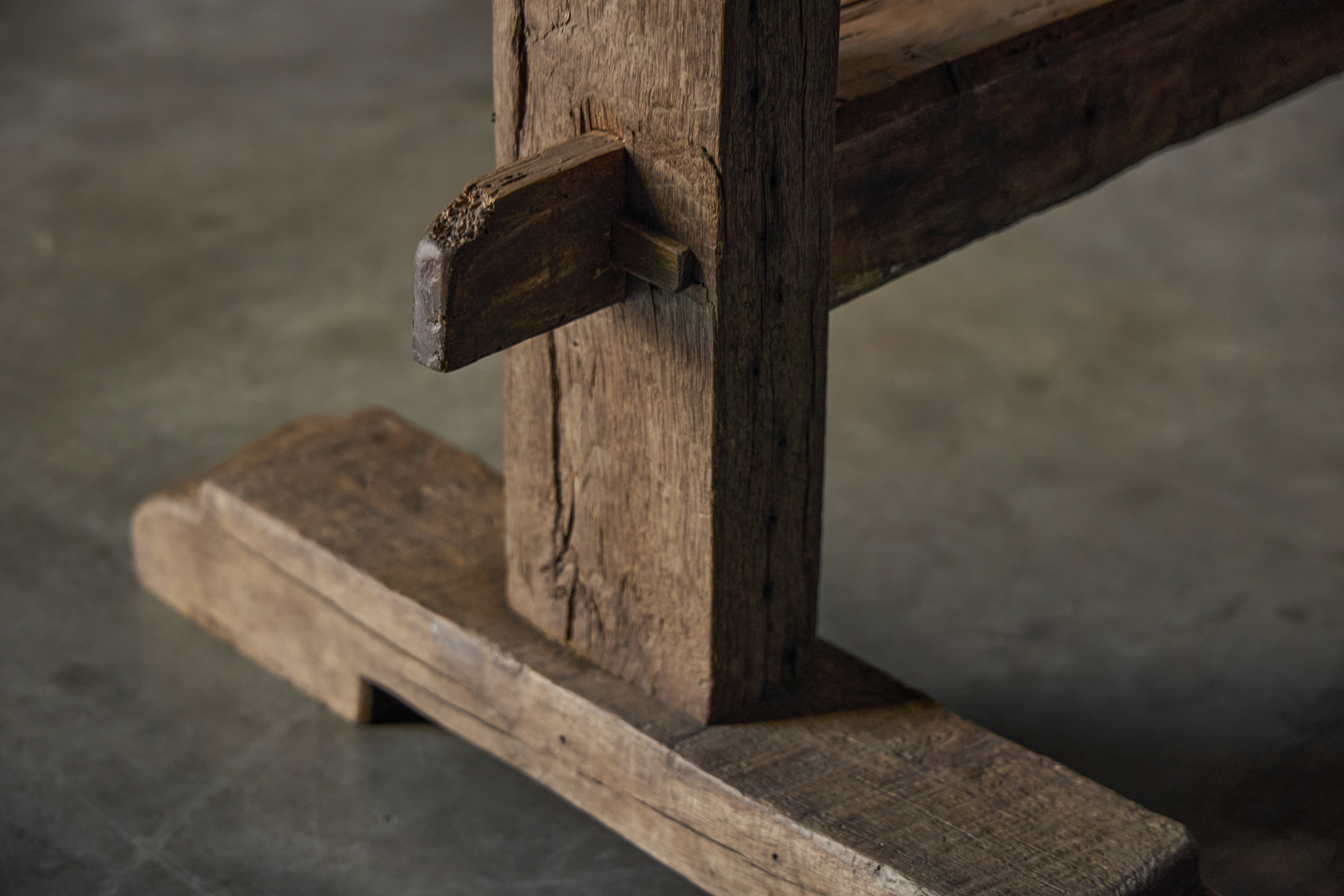 Antique Rustic Oak Trestle Table - 19th Century