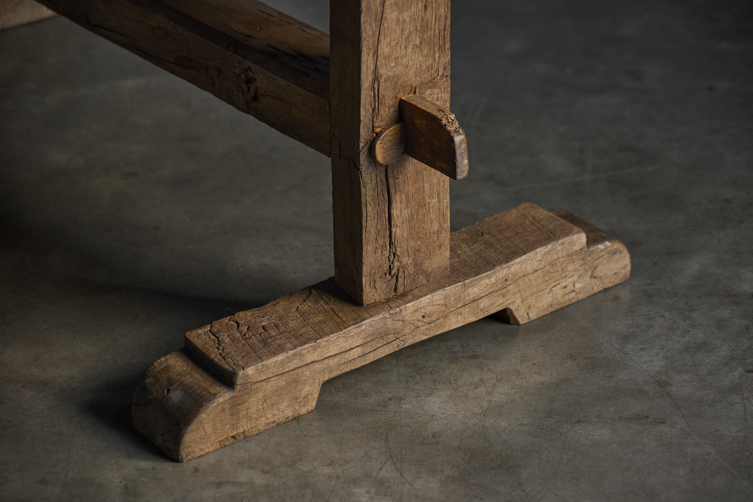 Antique Rustic Oak Trestle Table - 19th Century