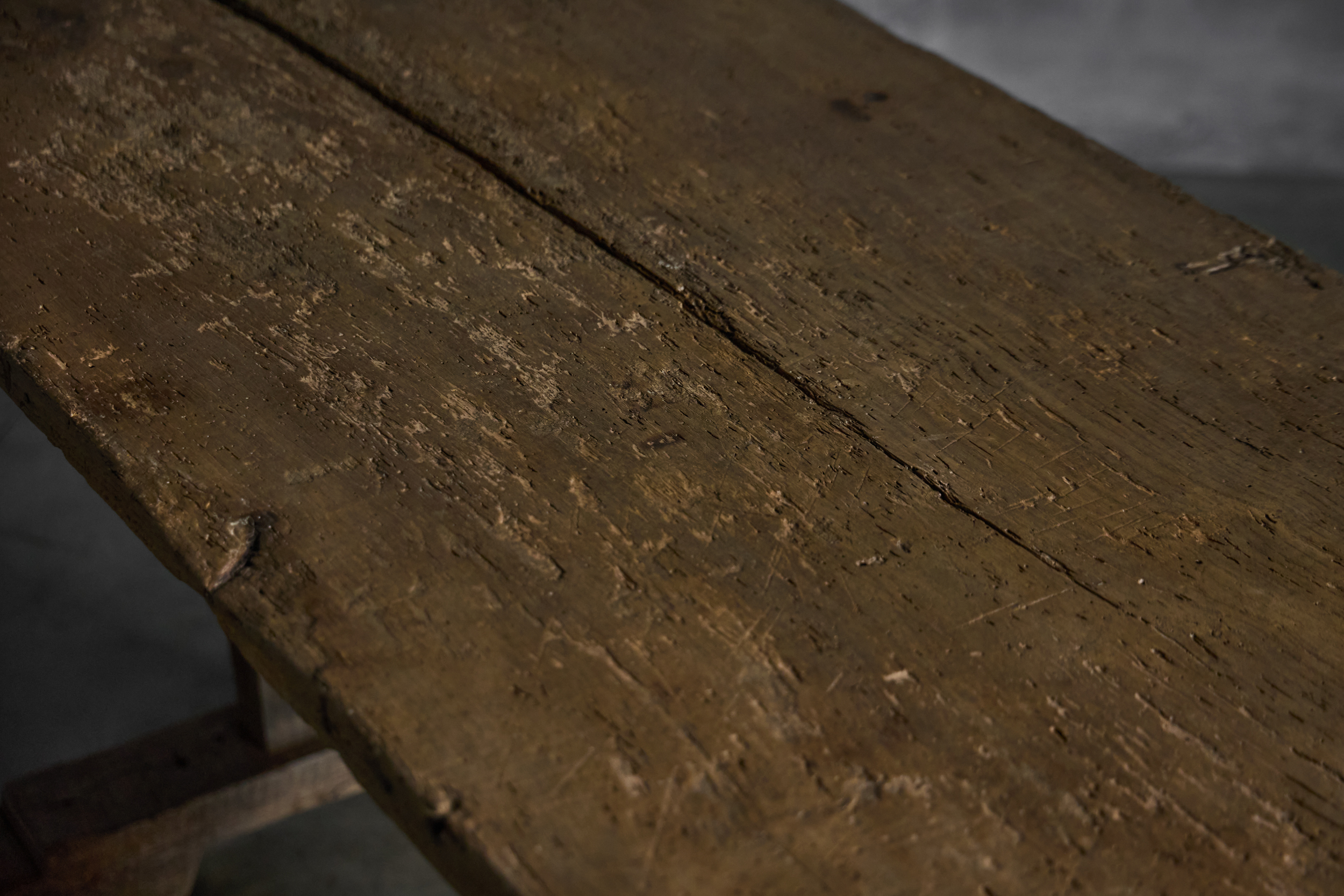 Antique Rustic Oak Trestle Table - 19th Century
